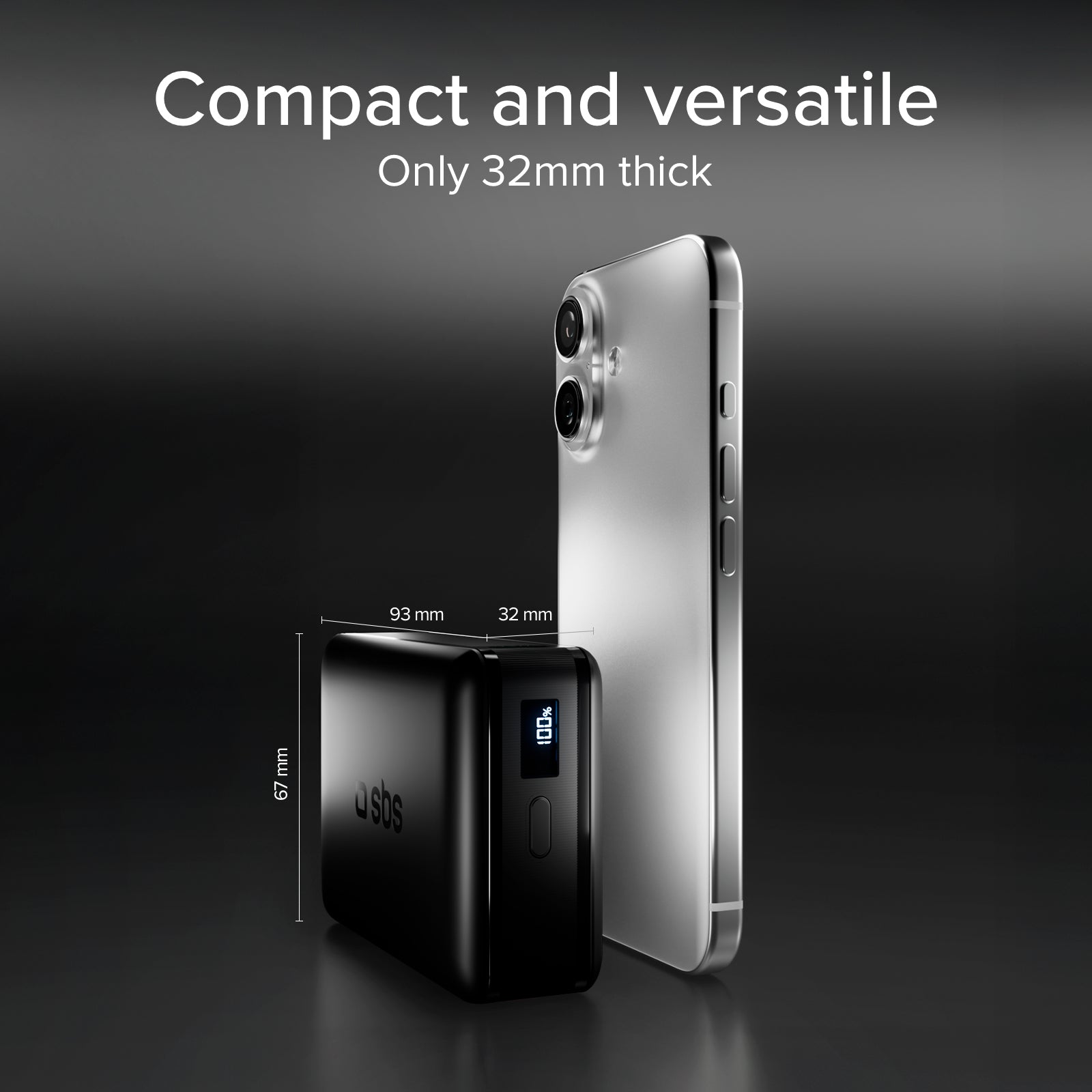 Power bank da 20.000 mAh con display LCD e ricarica per laptop da 65 W