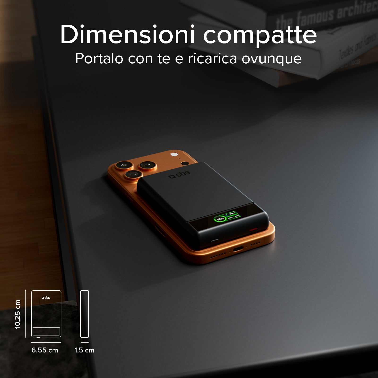 Power bank magnetico 10000 mAh compatibile MagSafe con display smart integrato