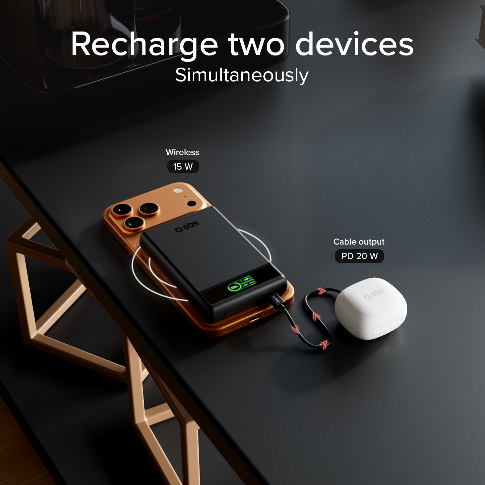 Power bank magnetico 10000 mAh compatibile MagSafe con display smart integrato