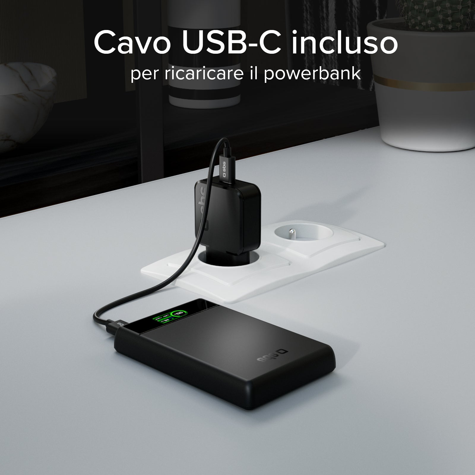 Power bank magnetico 10000 mAh compatibile MagSafe con display smart integrato