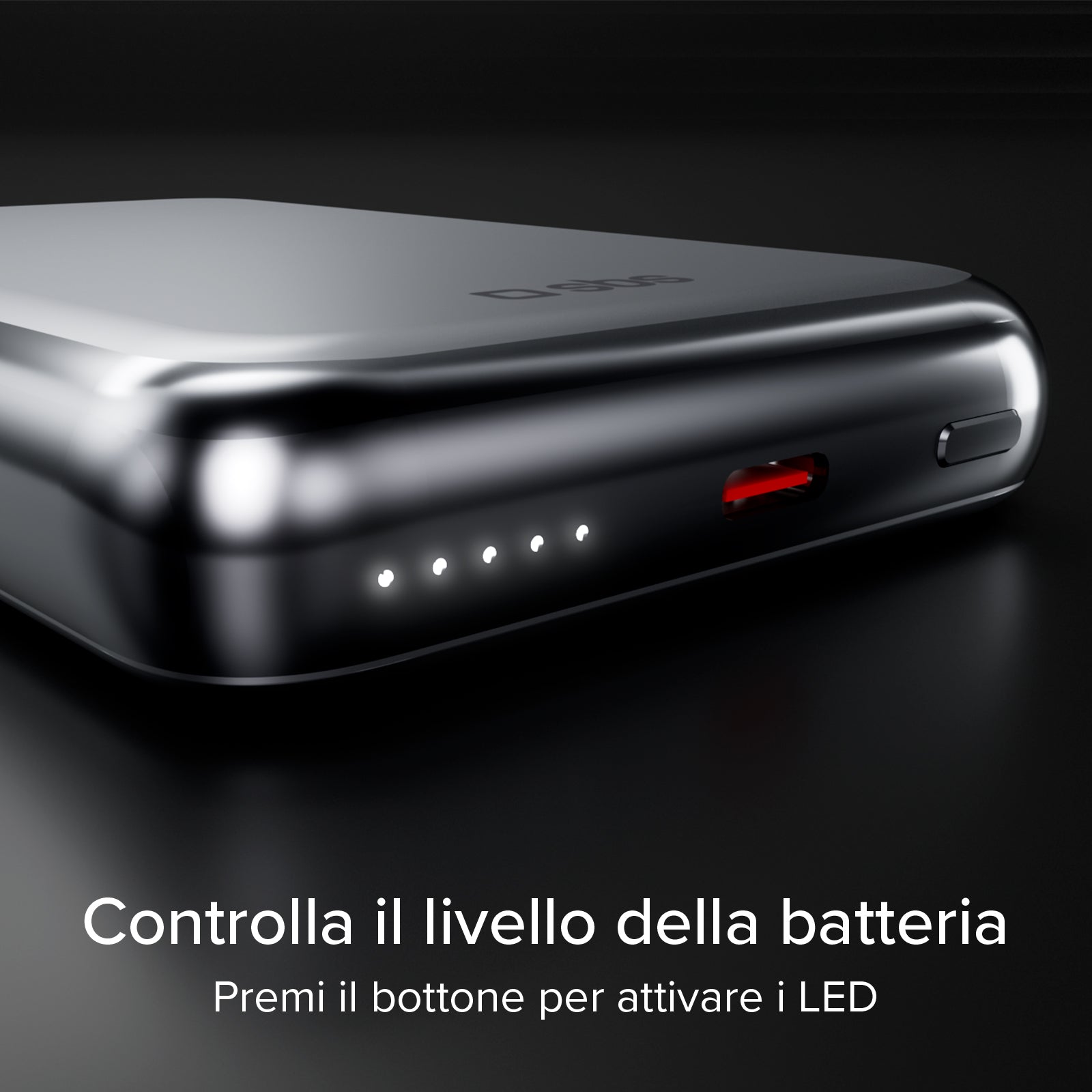 Power bank magnetico 10000 mAh Qi2.2 25W, Power Delivery 3.0, alluminio