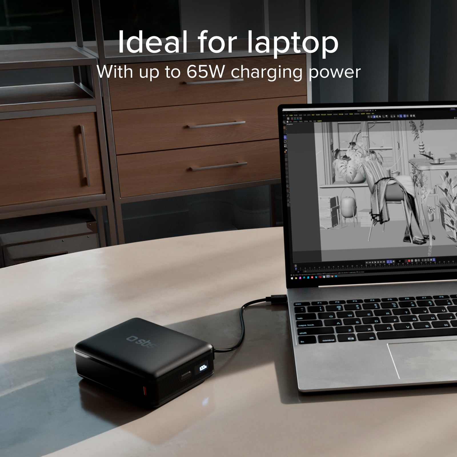Power bank da 20.000 mAh con display LCD e ricarica per laptop da 65 W