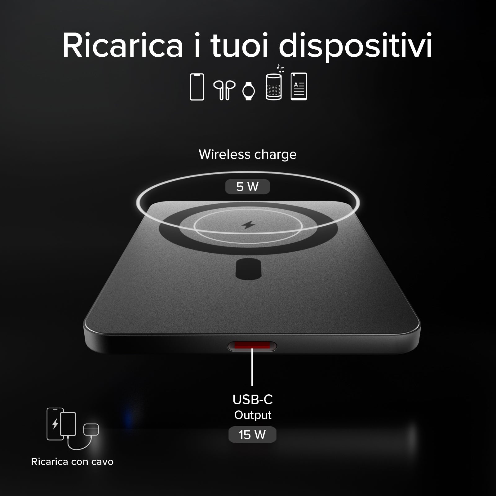 Batterie externe magnétique extra-fin 3000mAh