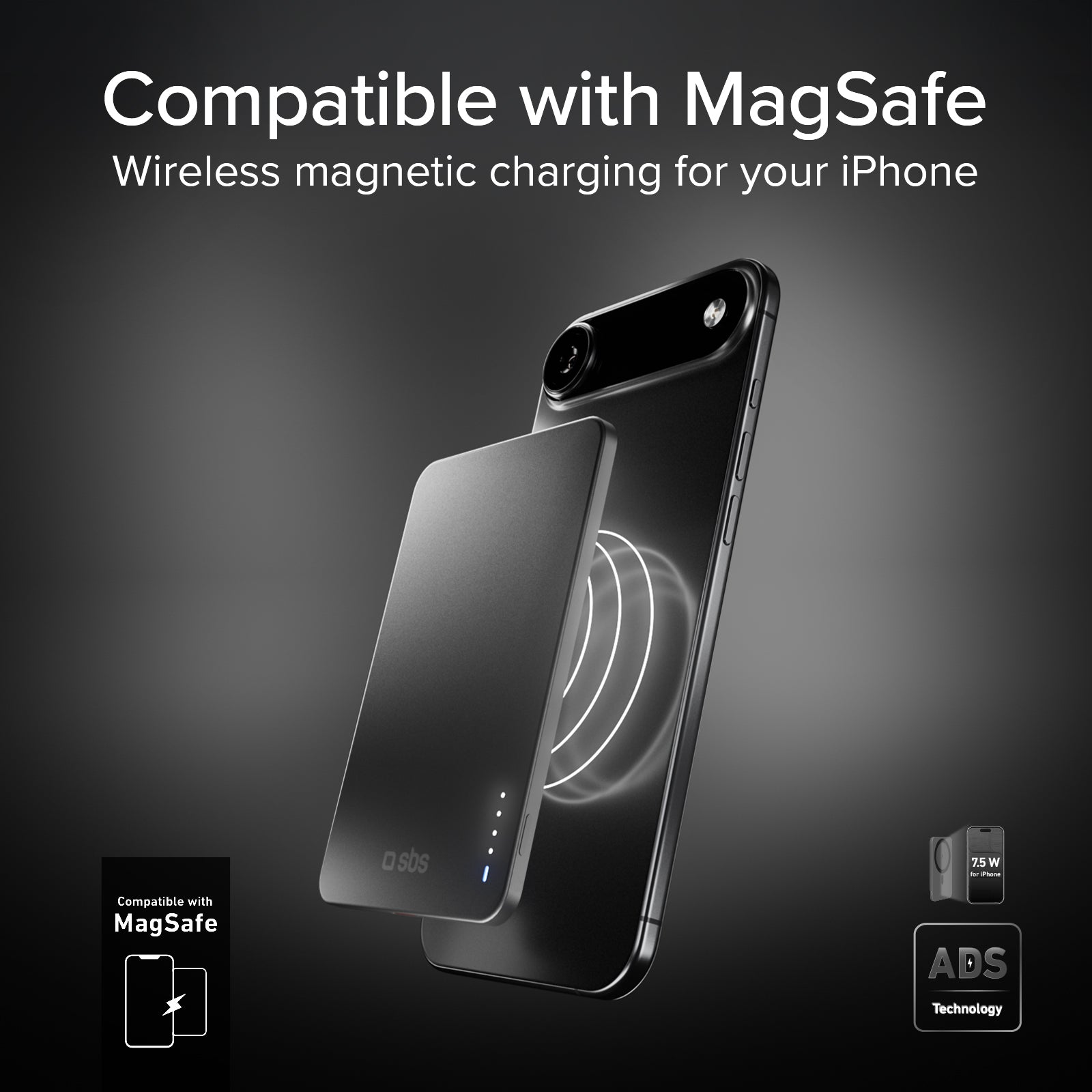 Batterie externe magnétique extra-fin 3000mAh