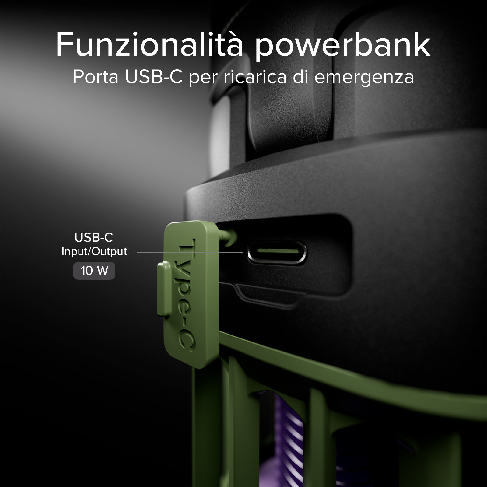 Lanterna da esterno con Power Bank 3000mAh e luce antizanzare