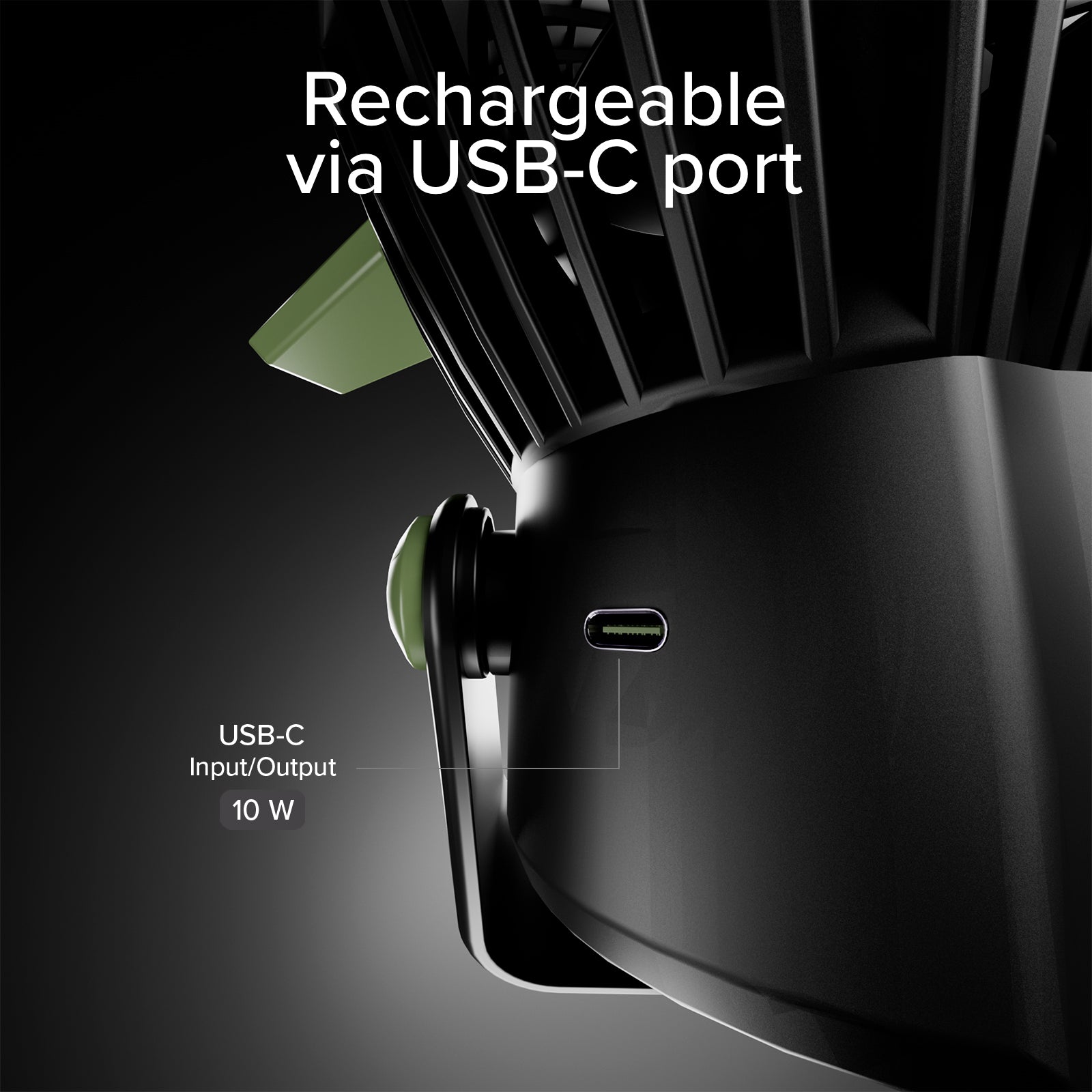 Ventola con Power Bank 4000mAh, luce regolabile e ricarica solare