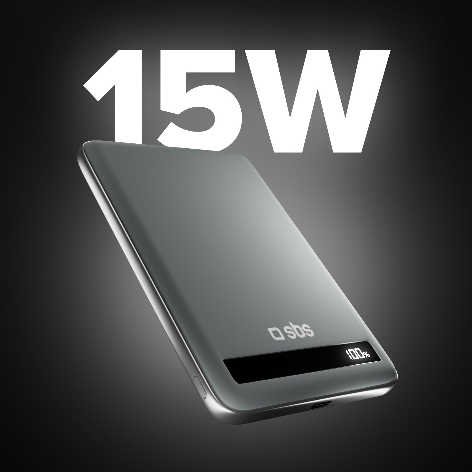 Magnetische Powerbank mit 5000 mAh, Qi2 15 W, halbfester Batterie und LED-Anzeige