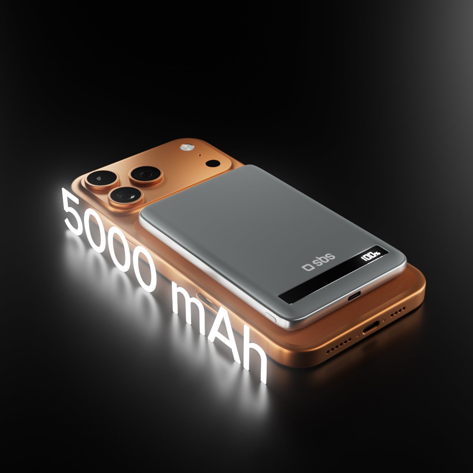 5000 mAh 15 W Qi2 magnetic power bank with semi-solid state battery and LCD