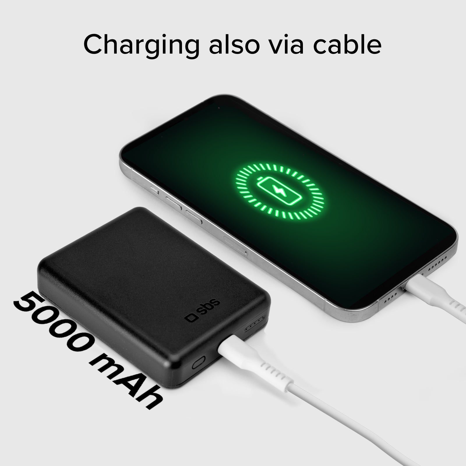Power bank mag 5.000 mAh Wireless compatibile con iPhone con ricarica MagSafe