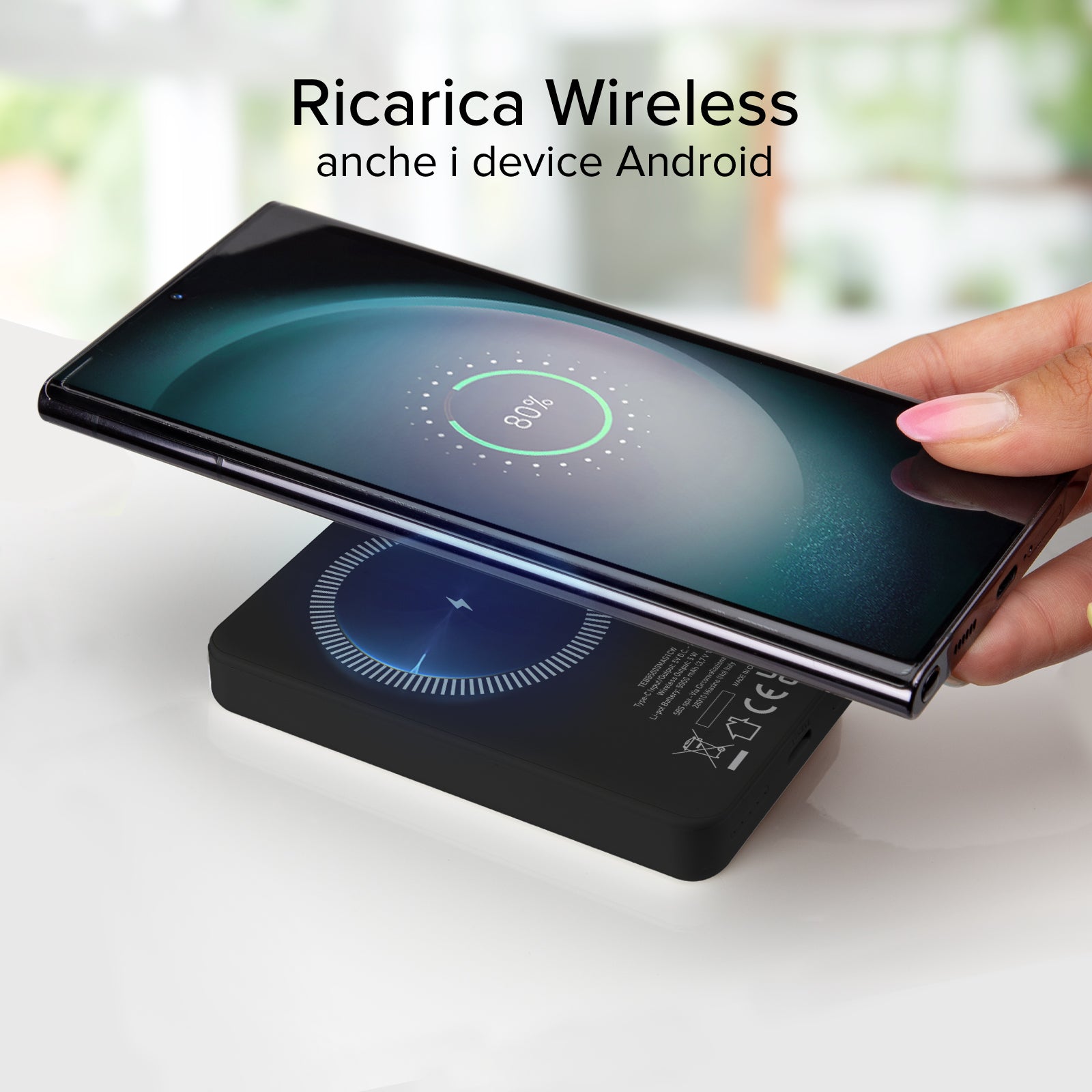 Power bank mag 5.000 mAh Wireless compatibile con iPhone con ricarica MagSafe