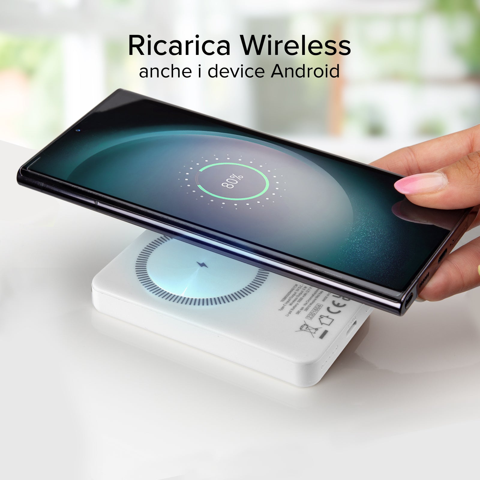 Power bank mag 5.000 mAh Wireless compatibile con iPhone con ricarica MagSafe