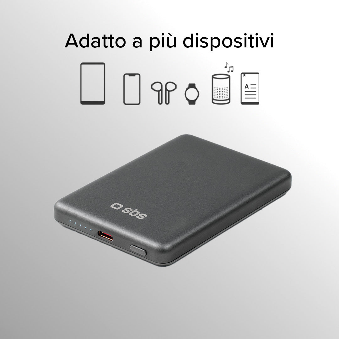 Power bank 5000 mAh compatibile con MagSafe