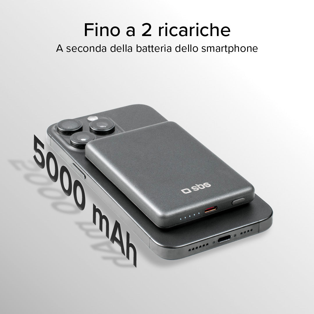 Power bank 5000 mAh compatible con MagSafe