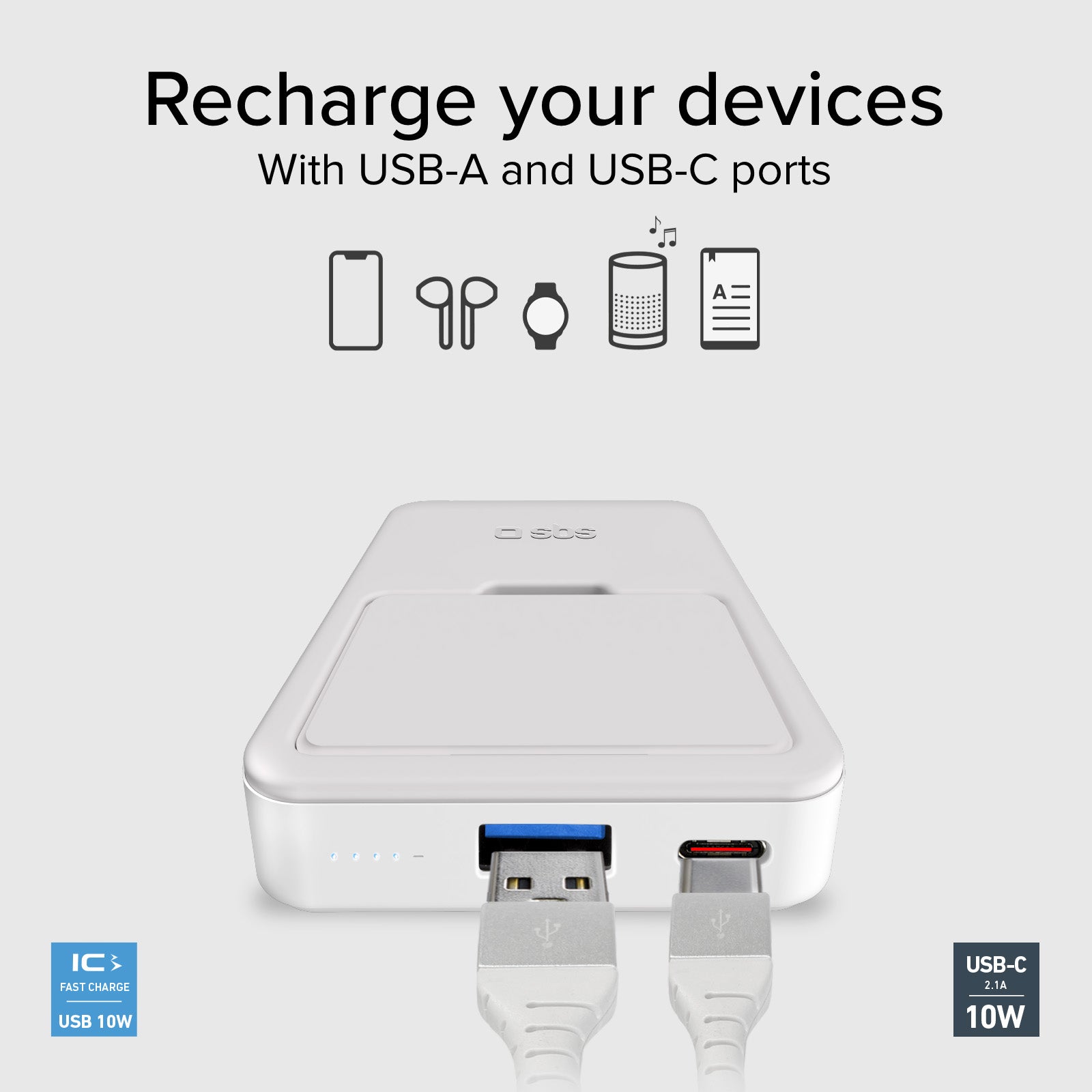 Power bank da 5000 mAh wireless magnetico con funzione stand