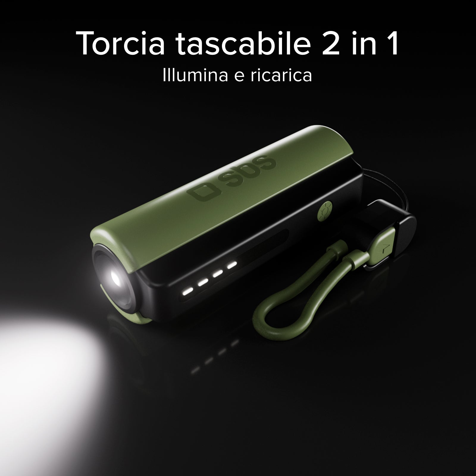  Batterie externe 5000 mAh avec torche LED et USB‑C 10W