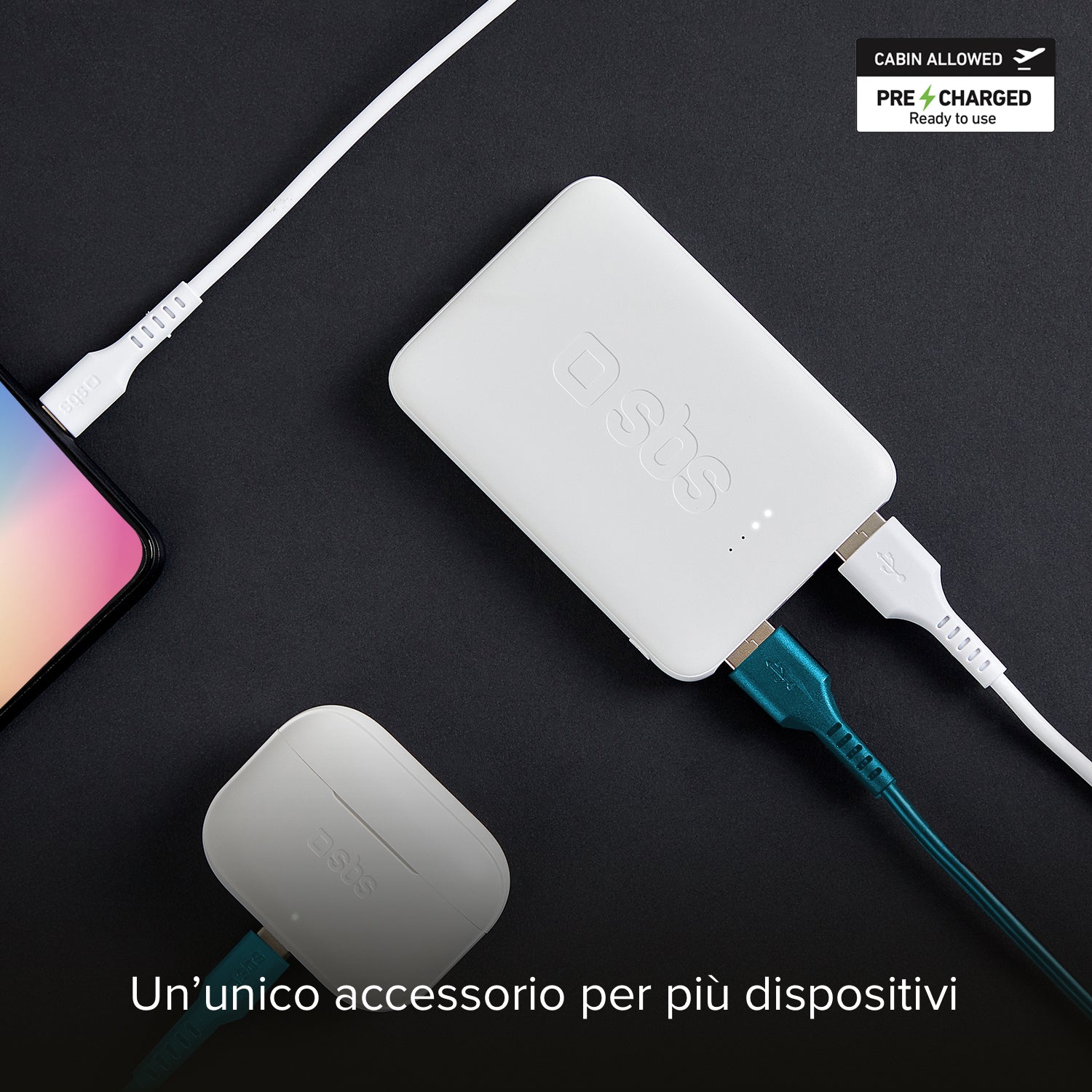 Power bank Pocket 5.000 mAh con porta USB 2.1A Intelligent Charge