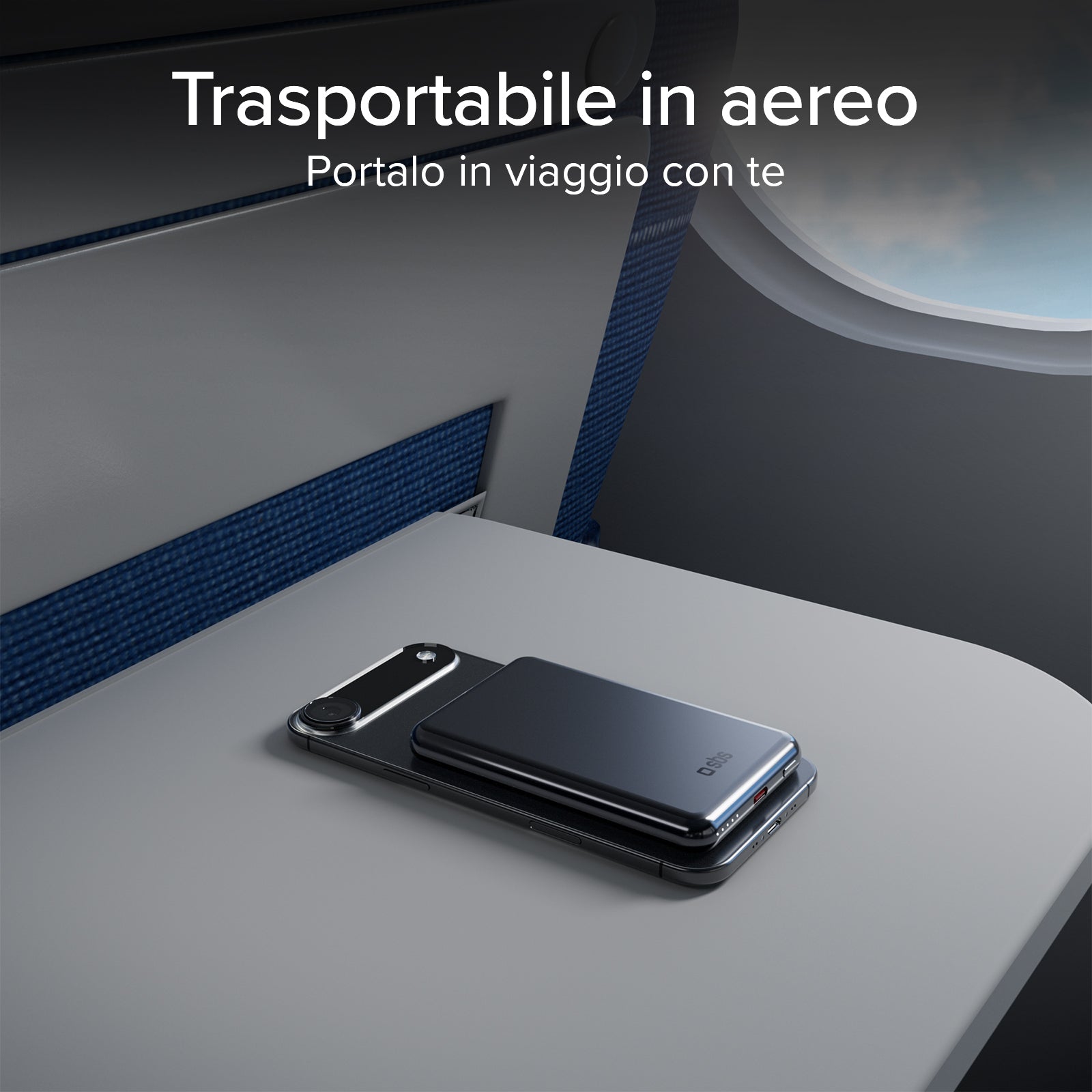 Power bank magnetico 5000 mAh, wireless PD 20W, alluminio, MagSafe