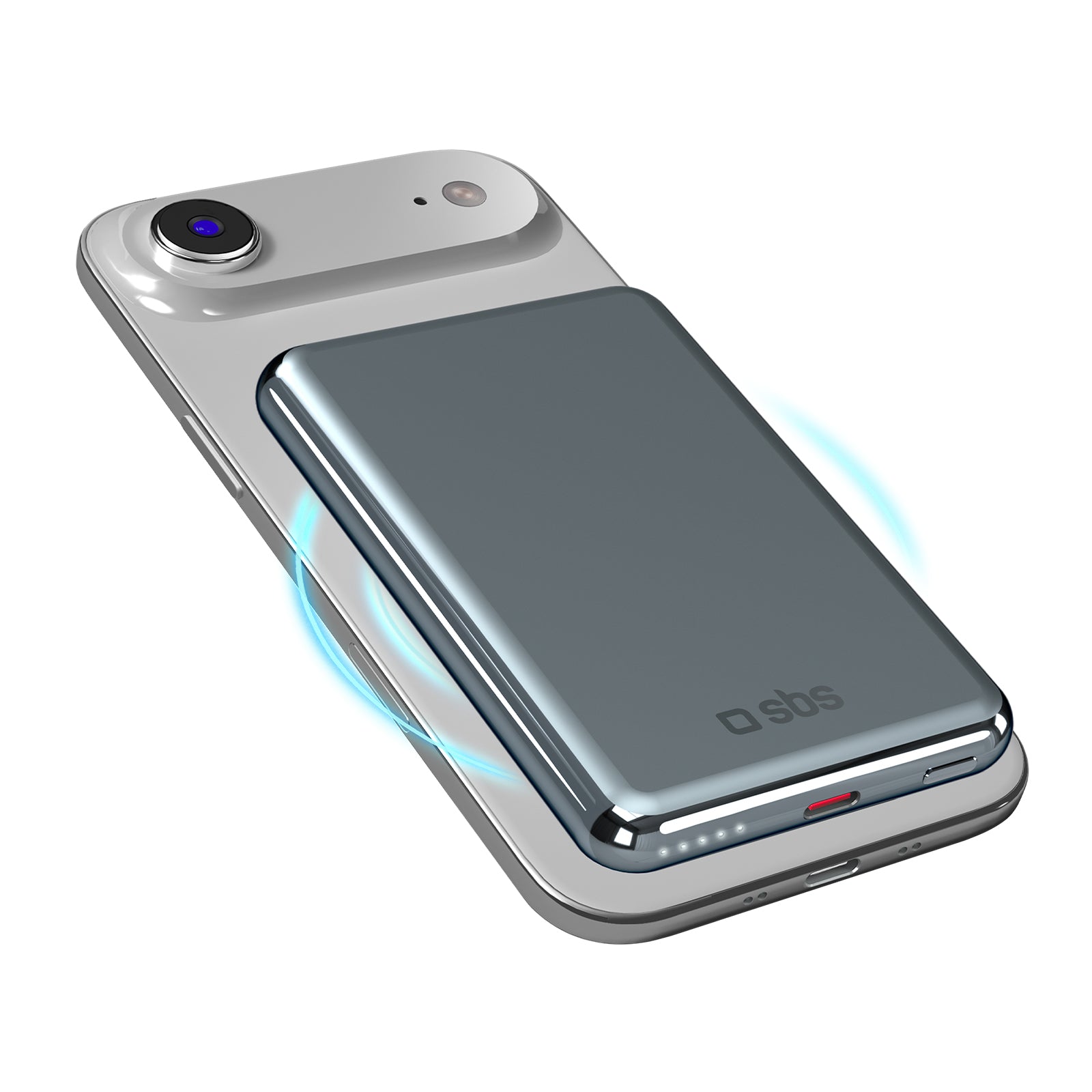 Power bank magnetico 5000 mAh, wireless PD 20W, alluminio, MagSafe