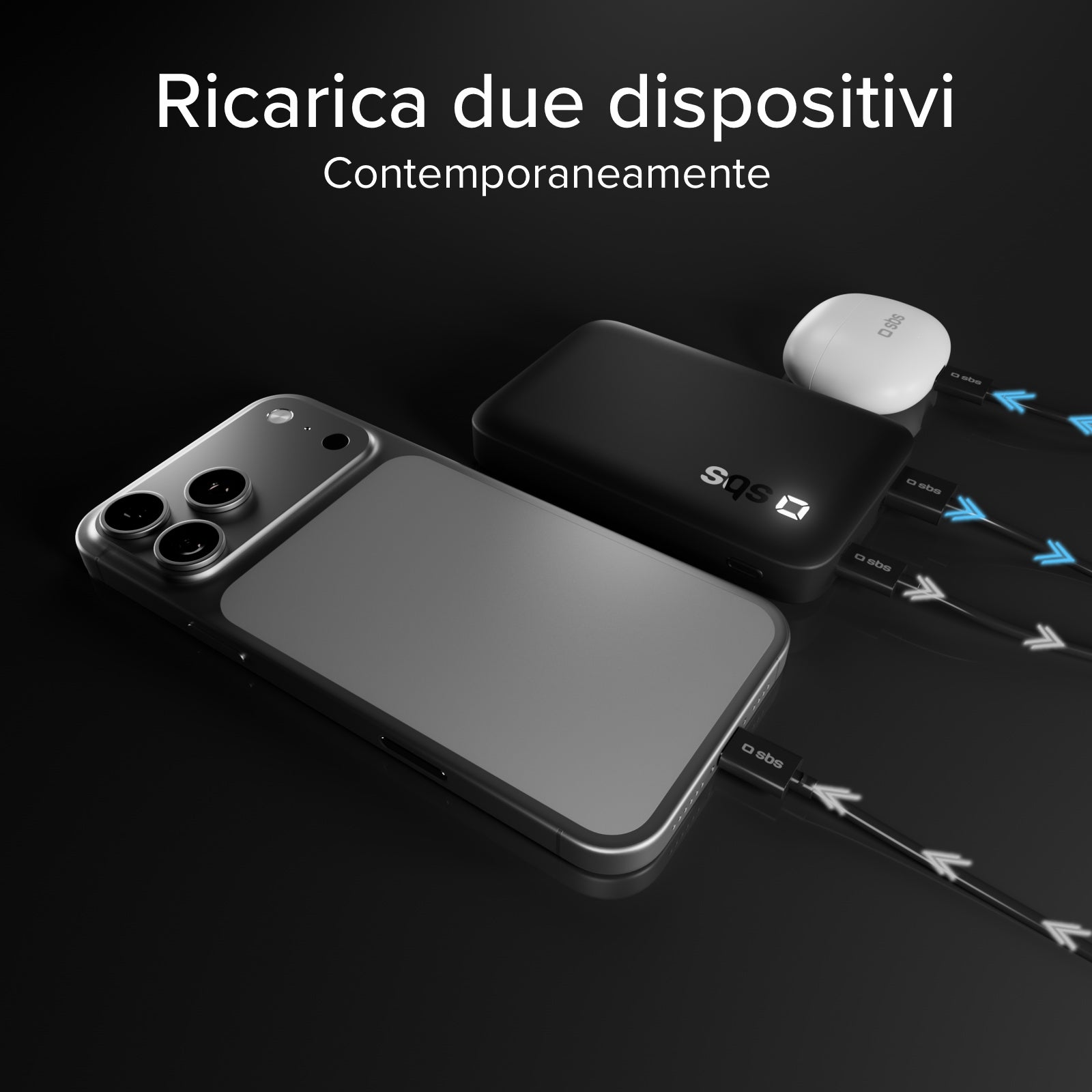 Power Bank 10000mAh High Density – Compatto con porte USB-C e USB-A
