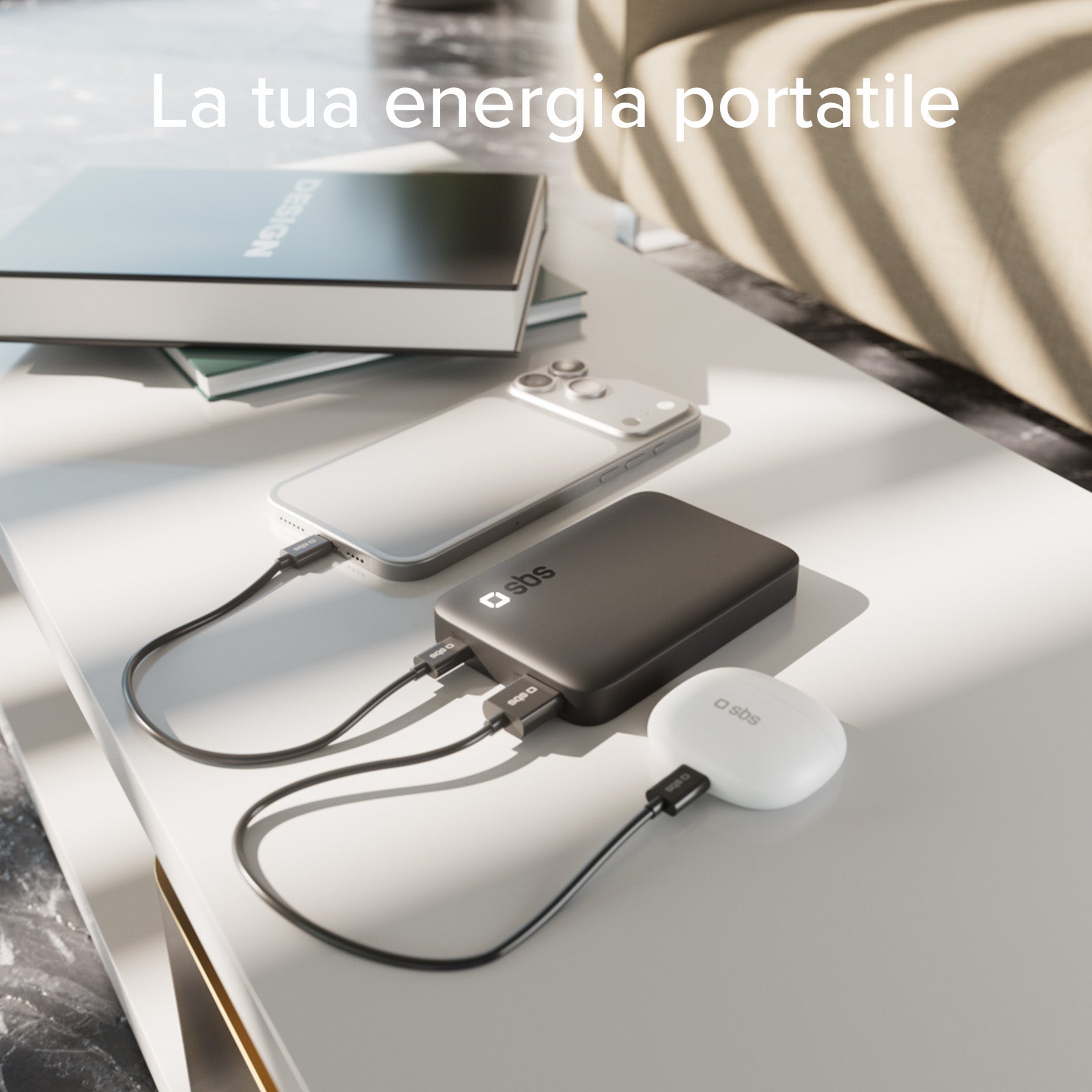 Power Bank 10000mAh High Density – Compatto con porte USB-C e USB-A