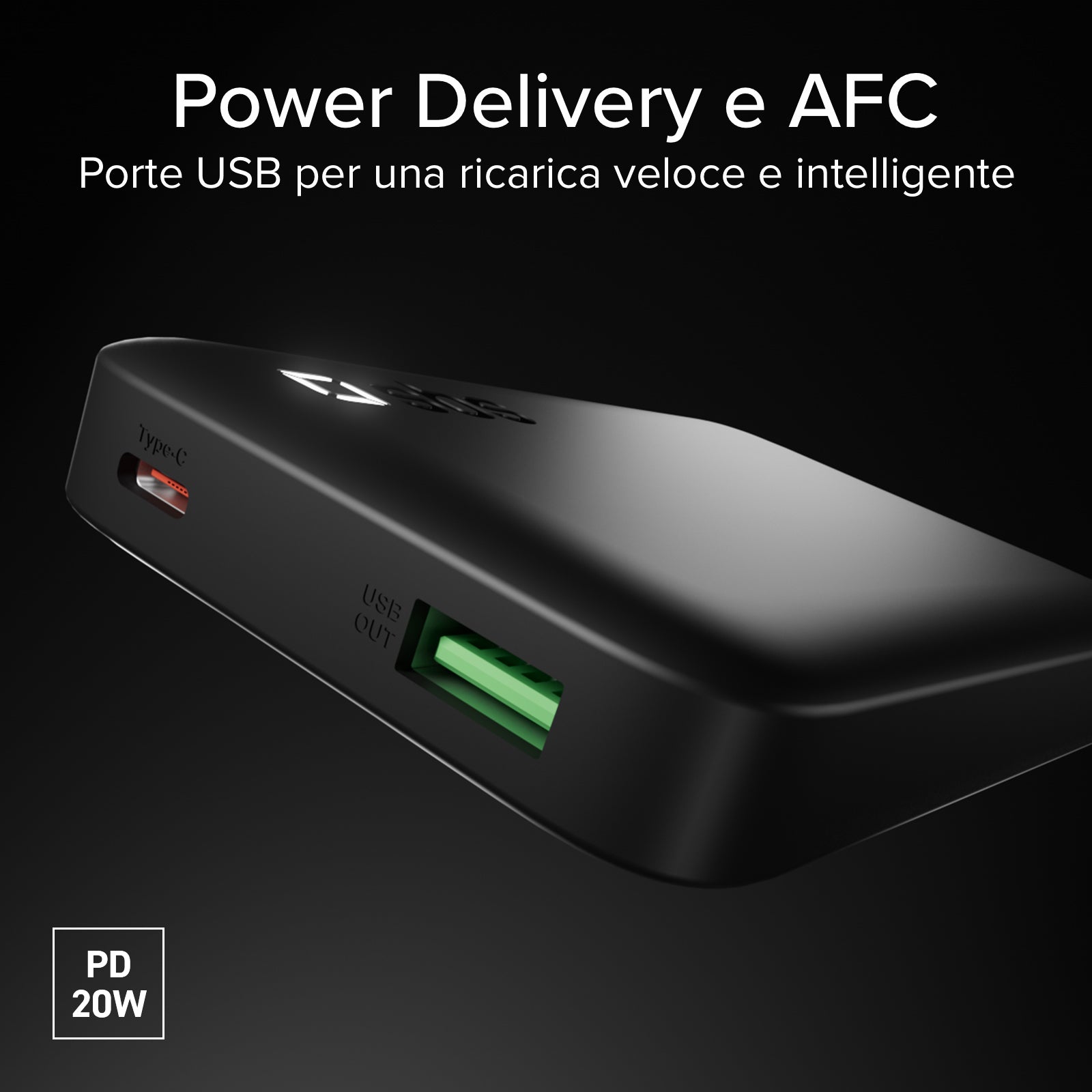 Power Bank 10000 mAh High Density con PD, USB-C e USB-A