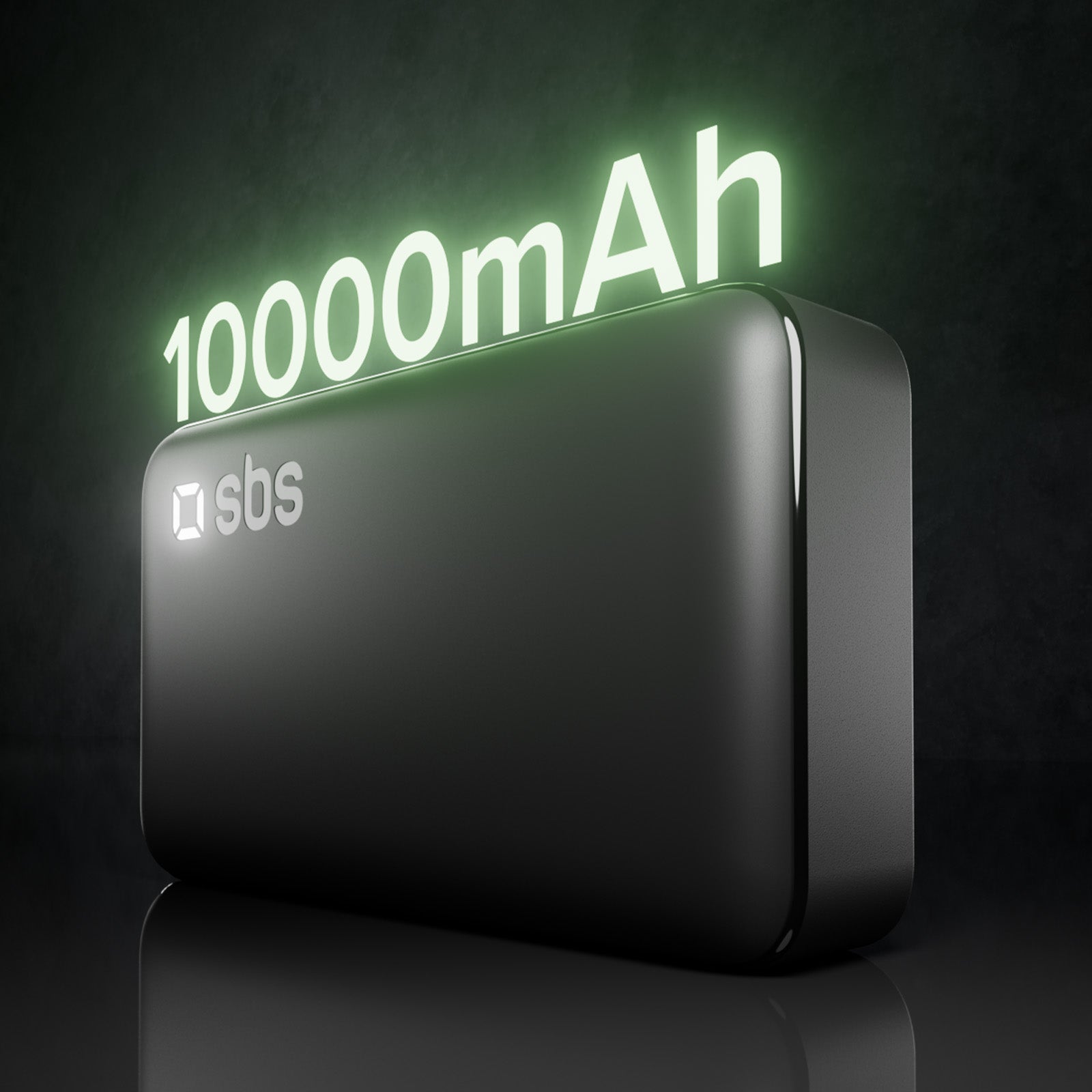 10000 mAh Power Bank with retractable USB-C cable and fast charging