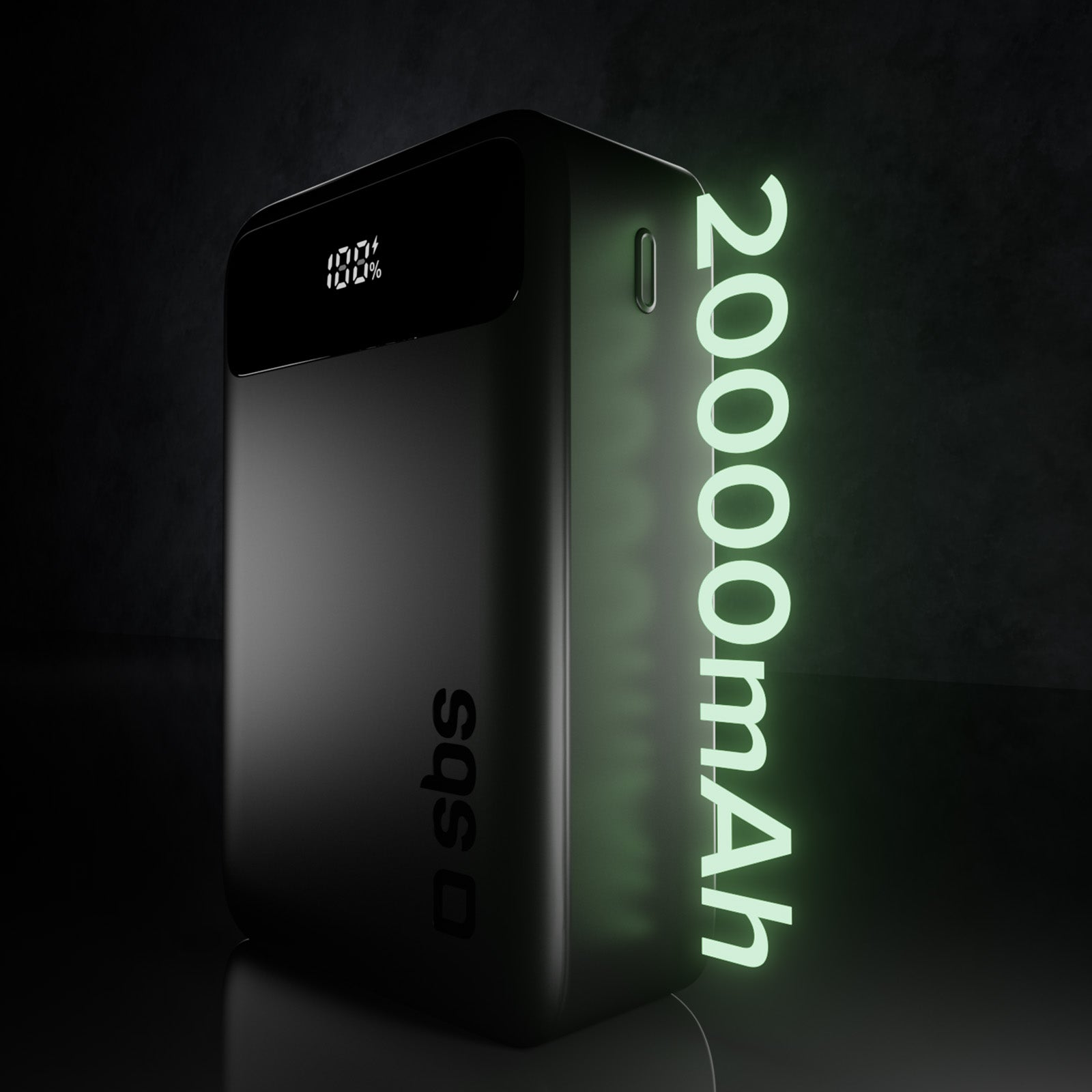 Power bank compatto 20000mah con display e ricarica rapida 20w USB-C e USB-A