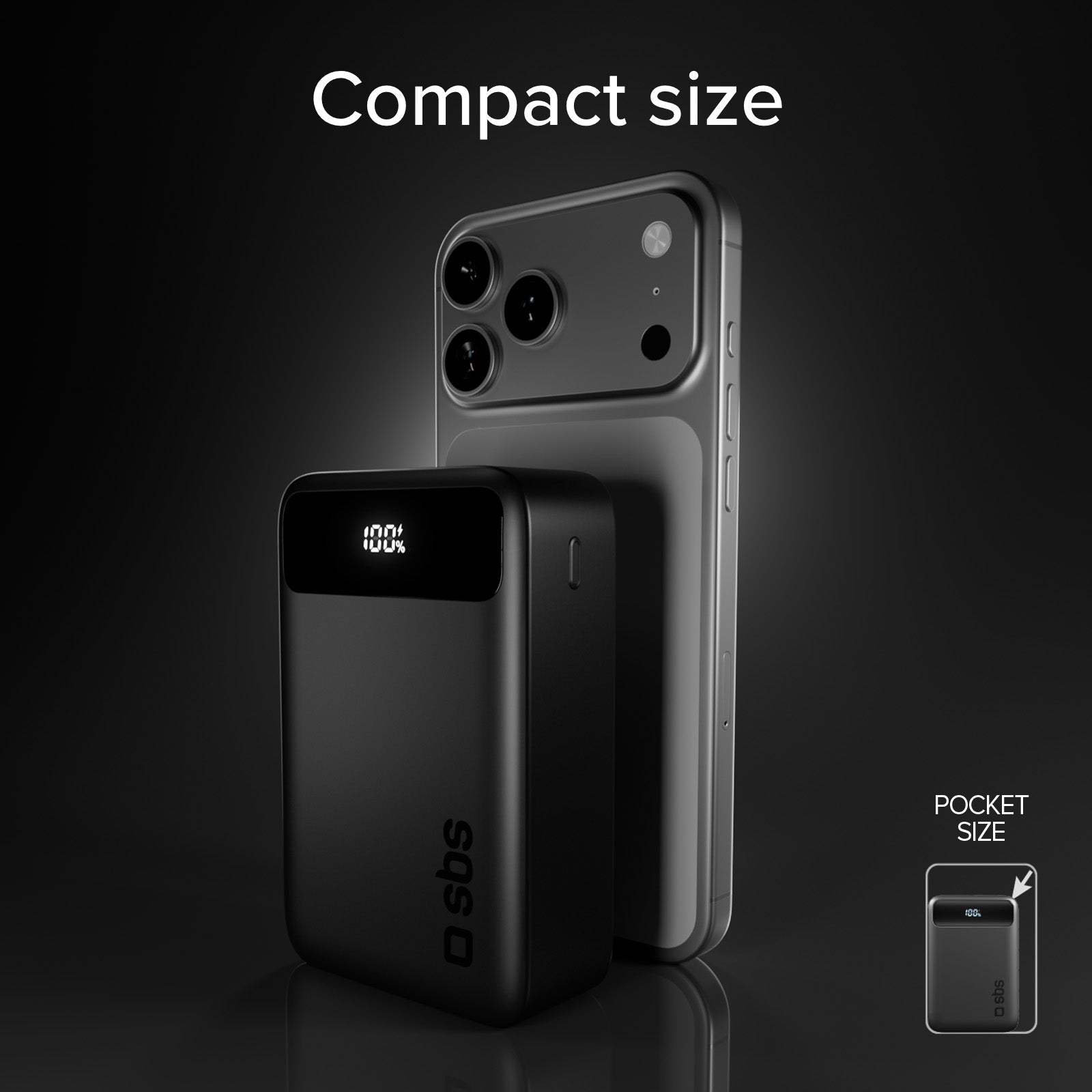 Power bank compatto 20000mah con display e ricarica rapida 20w USB-C e USB-A