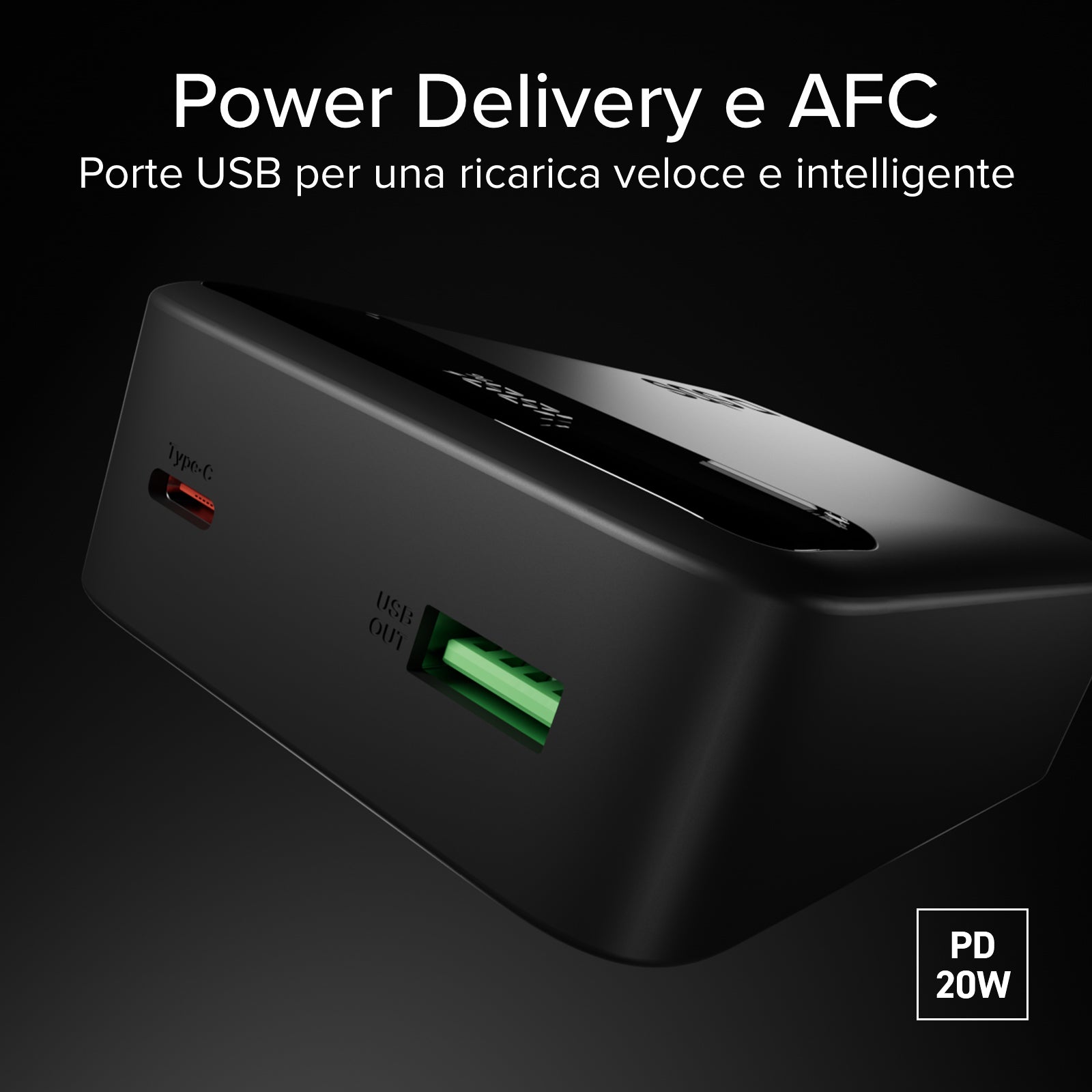 Power bank compatto 20000mah con display e ricarica rapida 20w USB-C e USB-A