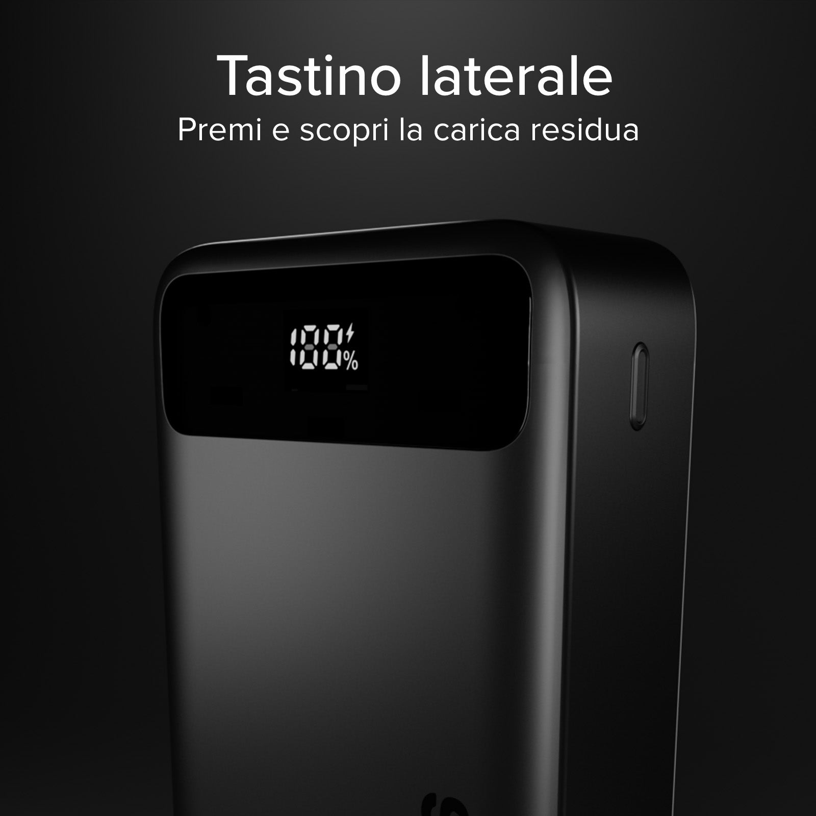 Power bank compatto 20000mah con display e ricarica rapida 20w USB-C e USB-A