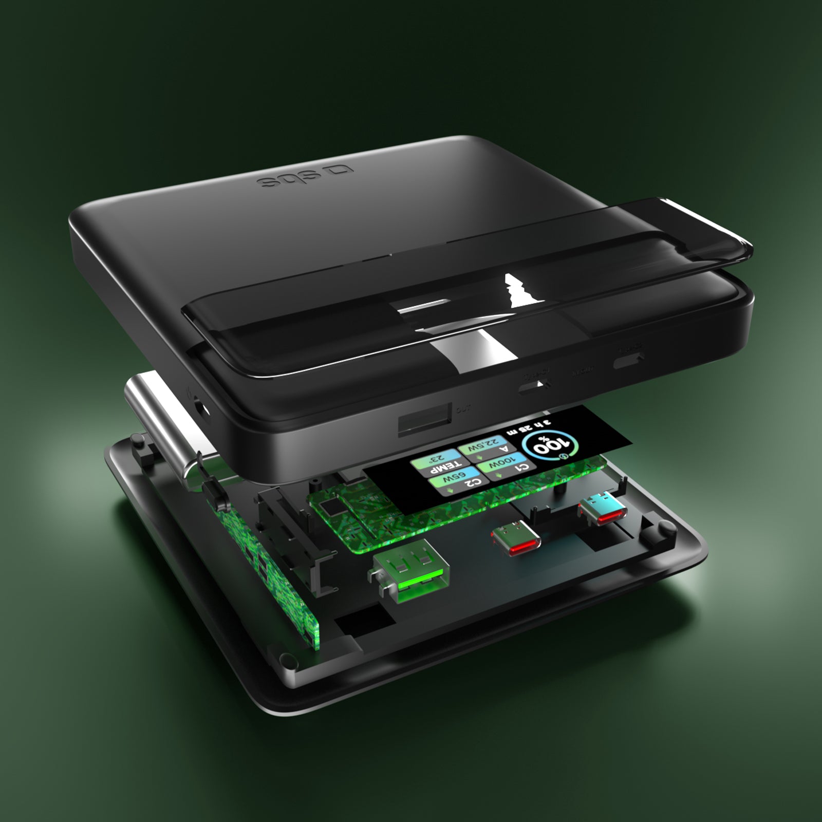 Power bank da 20.000 mAh con display TFT e ricarica per laptop da 100 W
