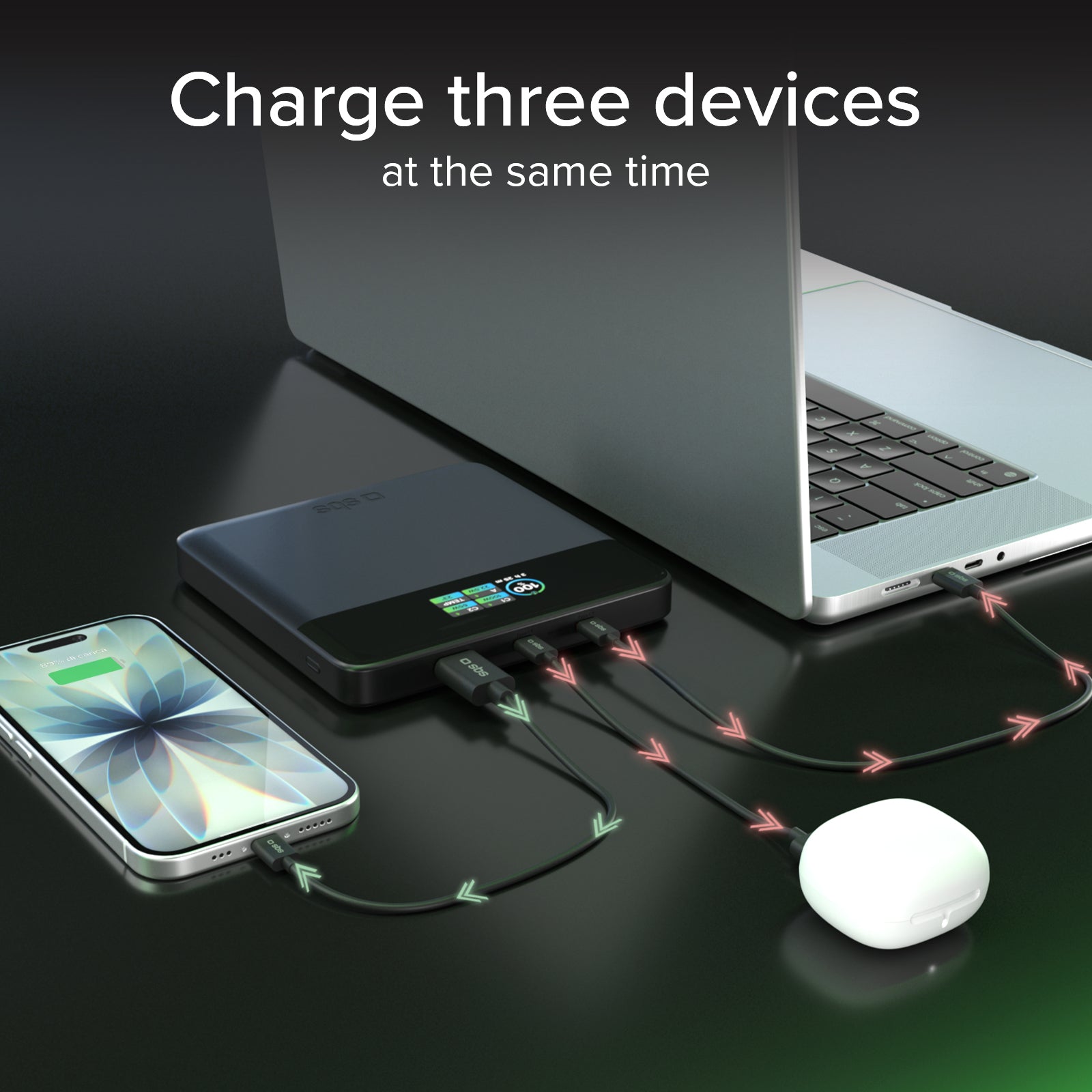 Power bank da 20.000 mAh con display TFT e ricarica per laptop da 100 W