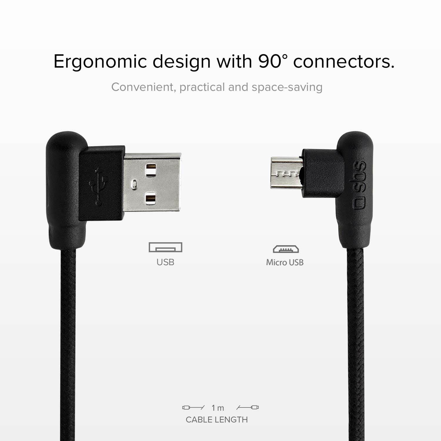 Cavo Micro USB con connettori a 90°