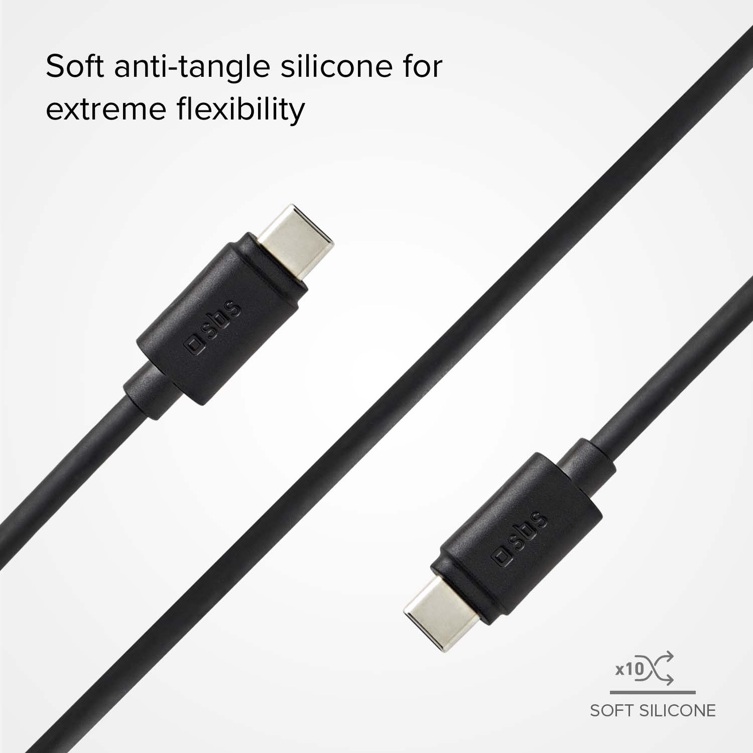 Cable de datos y carga con conectores Tipo C 3.1