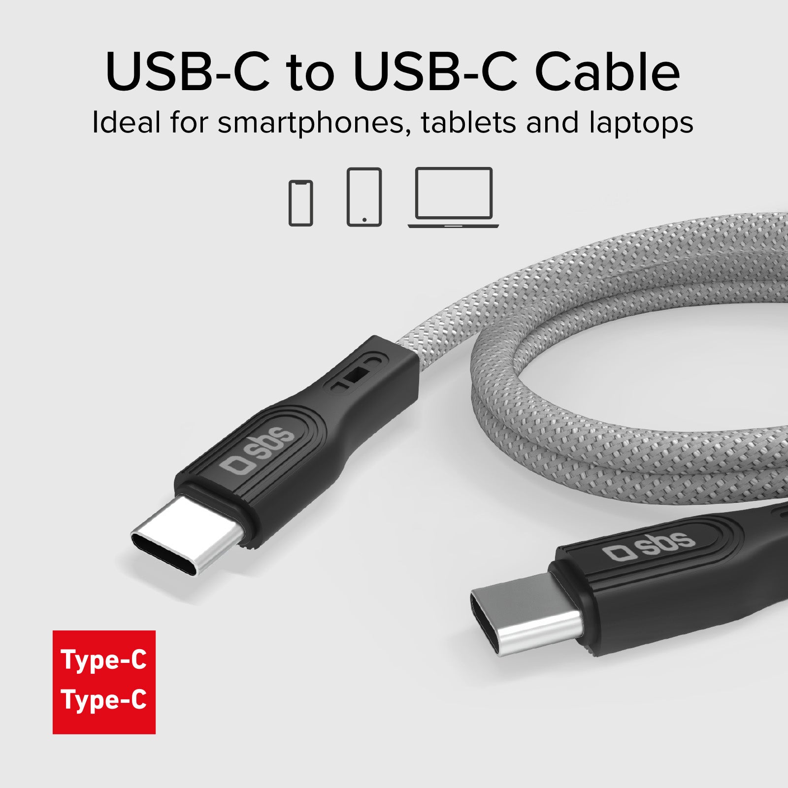 Cable USB-C - USB-C con acabado magnético, 1 metro
