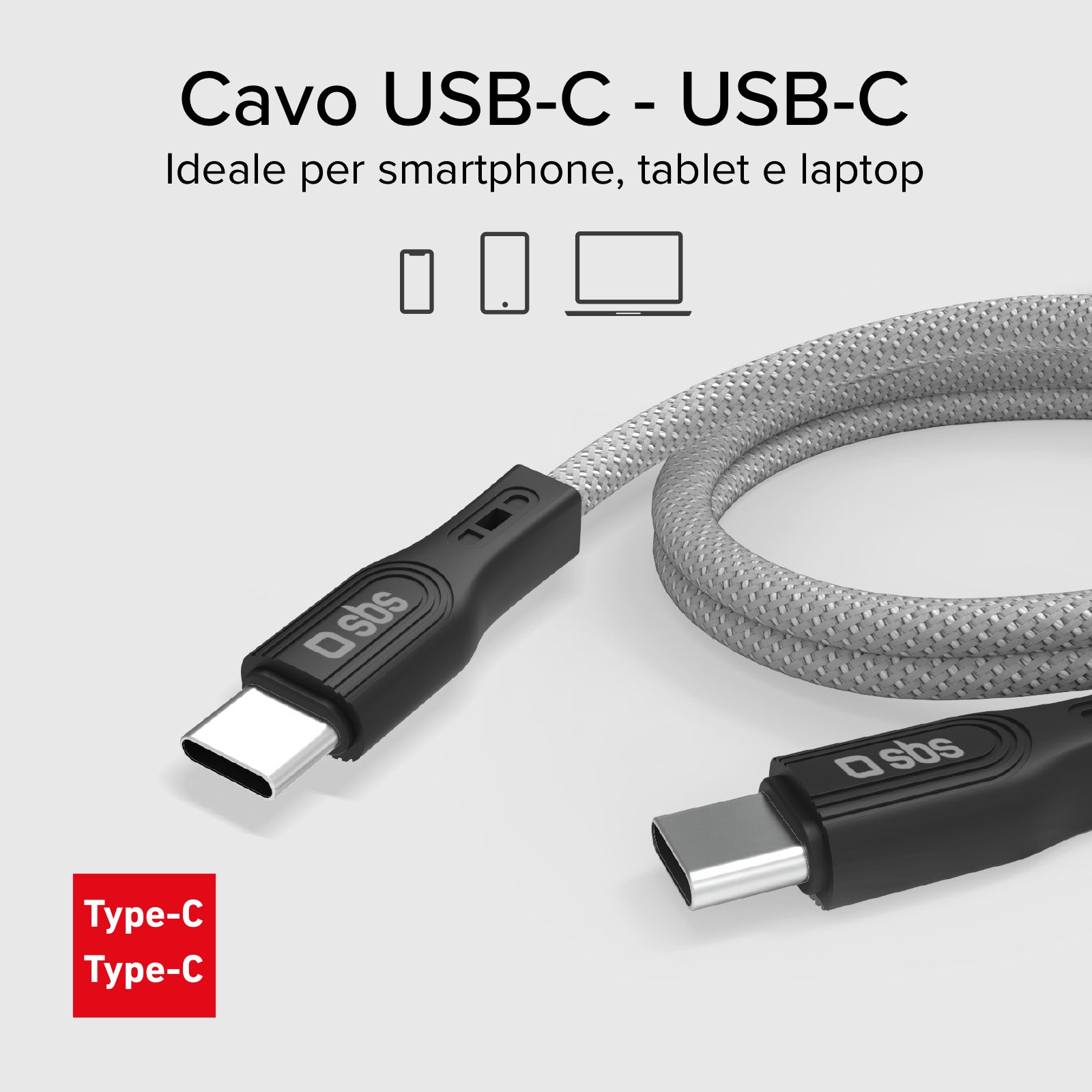Cable USB-C - USB-C con acabado magnético, 1 metro