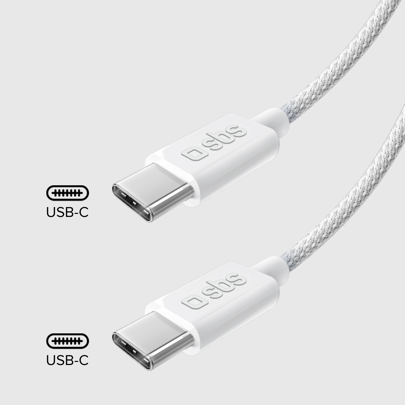 Câble textile USB-C - USB-C avec serre-câble, 1,5 mètre