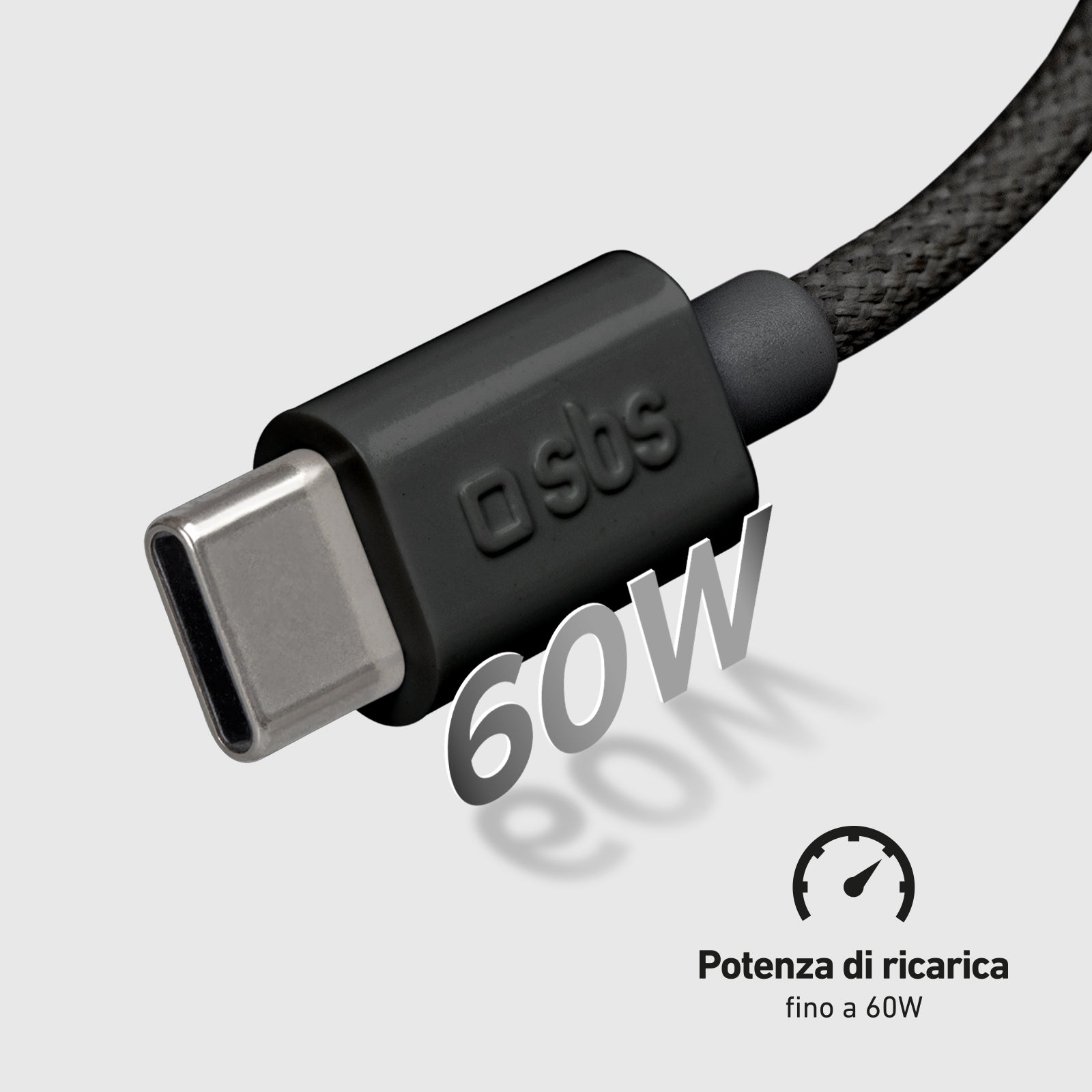 Câble textile USB-C - USB-C avec serre-câble, 1,5 mètre