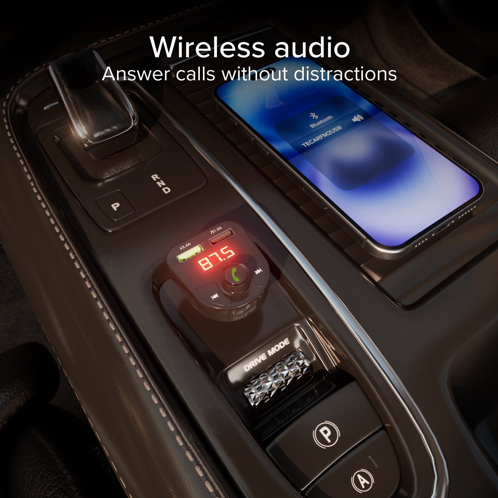 Caricabatterie da auto 15 Watt con connessione wireless