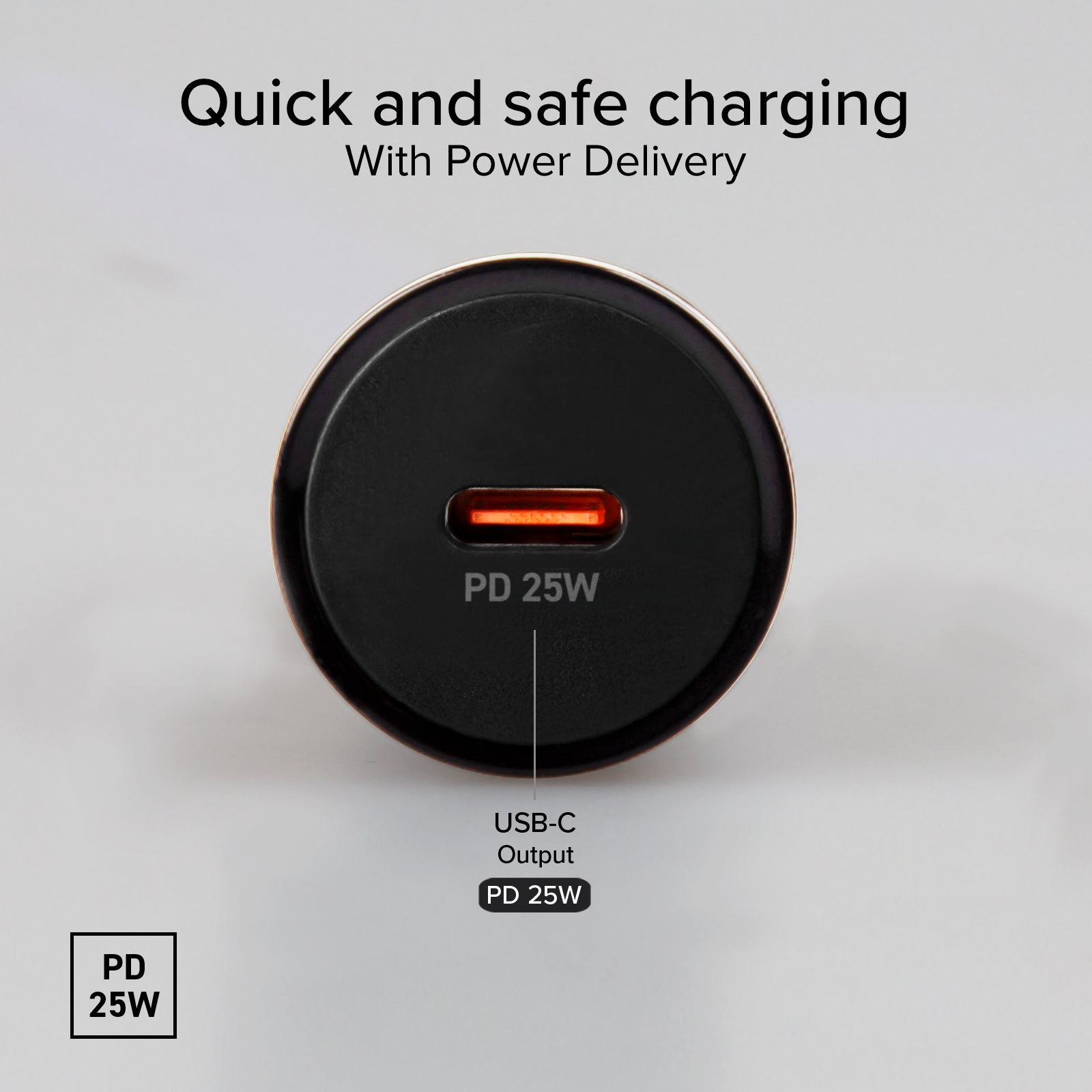 Kit cargador de coche PD 25 W + cable USB-C USB-C