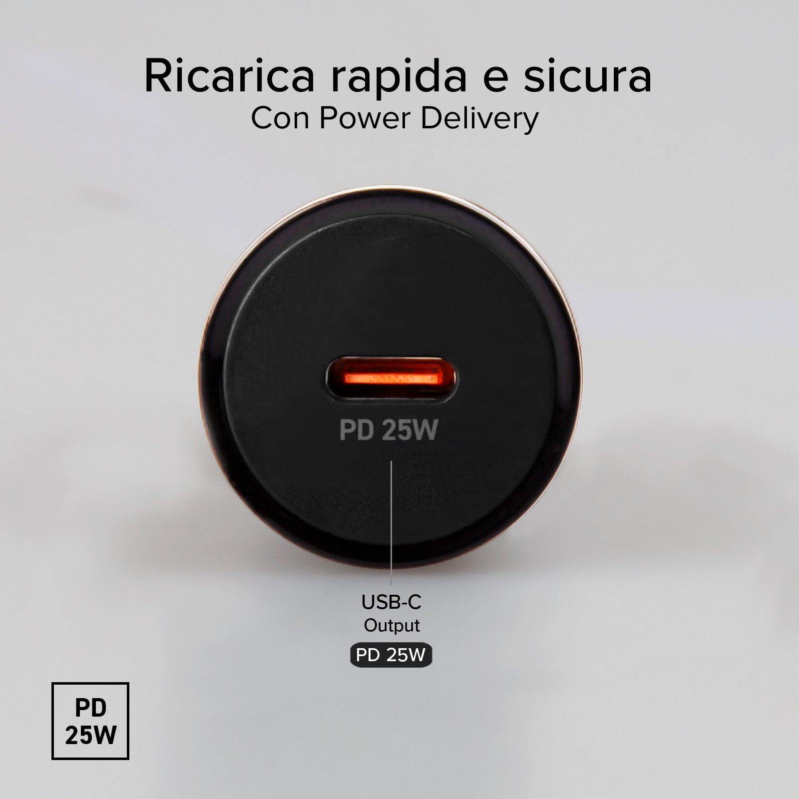 Kit cargador de coche PD 25 W + cable USB-C USB-C