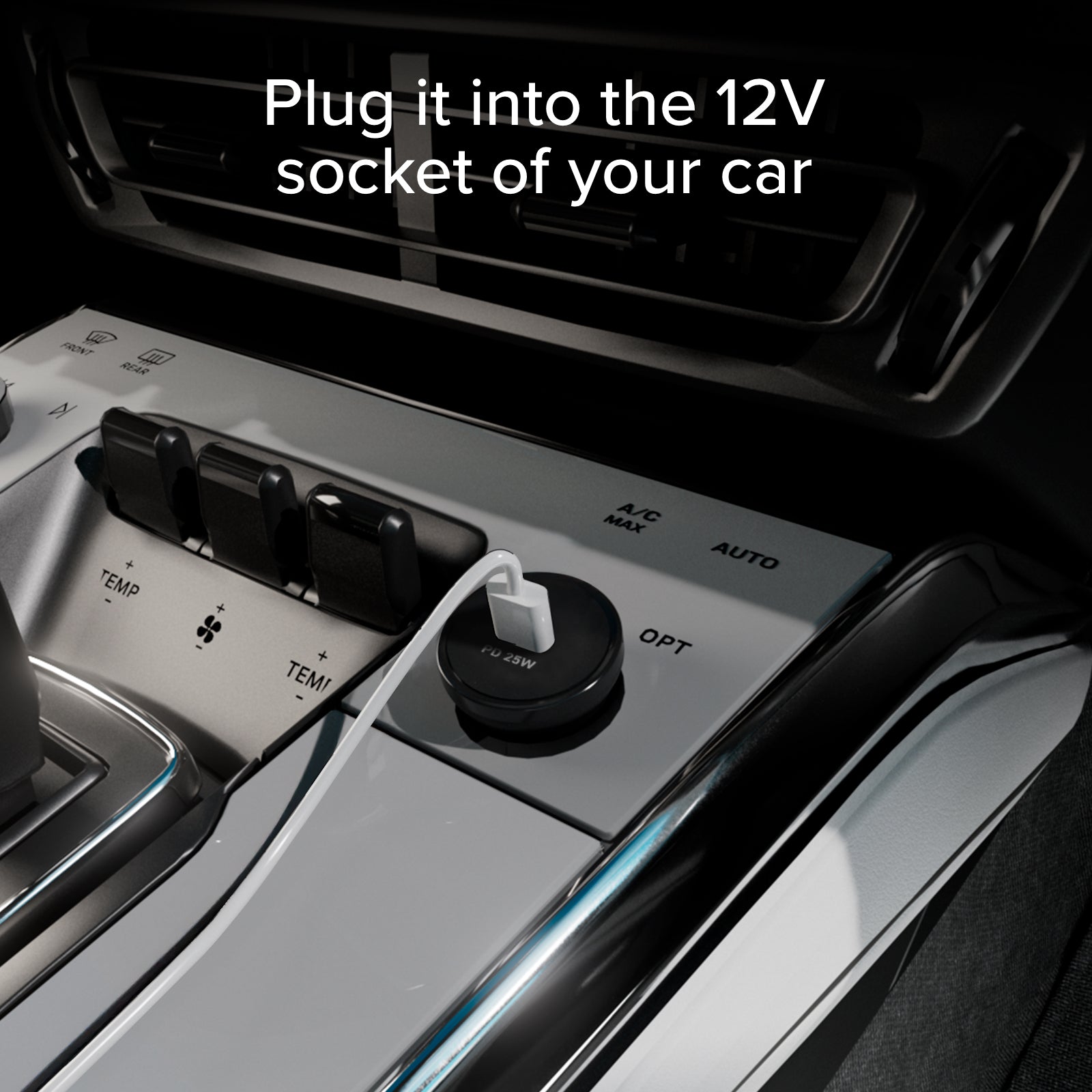 Kit cargador de coche PD 25 W + cable USB-C USB-C