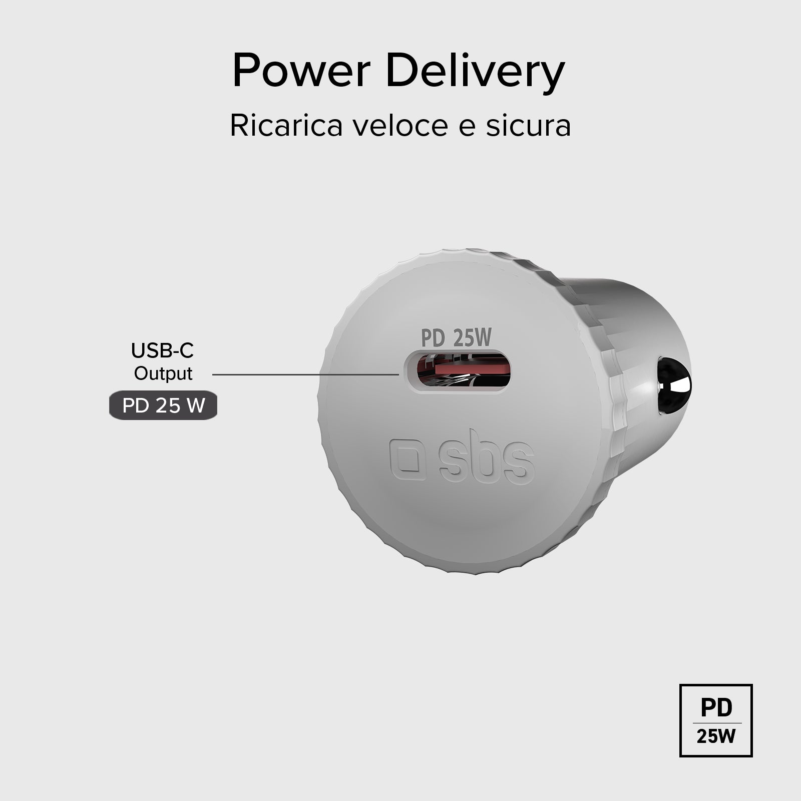 Caricatore caricabatterie da auto con materiale riciclato GRS