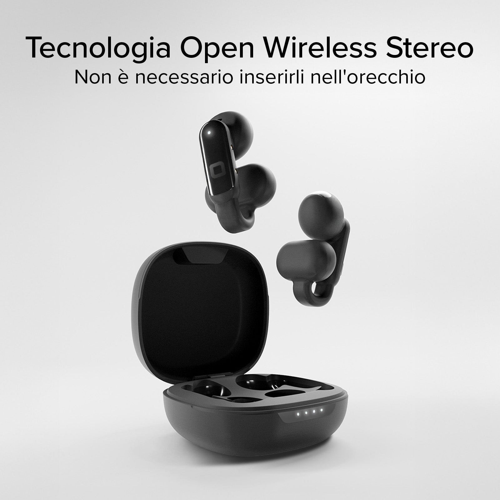 Auricolari OWS con design a clip e controlli touch