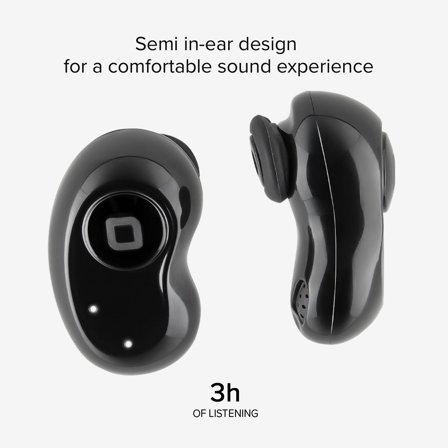 Twin Black Gem - Écouteurs semi intra-auriculaires TWS