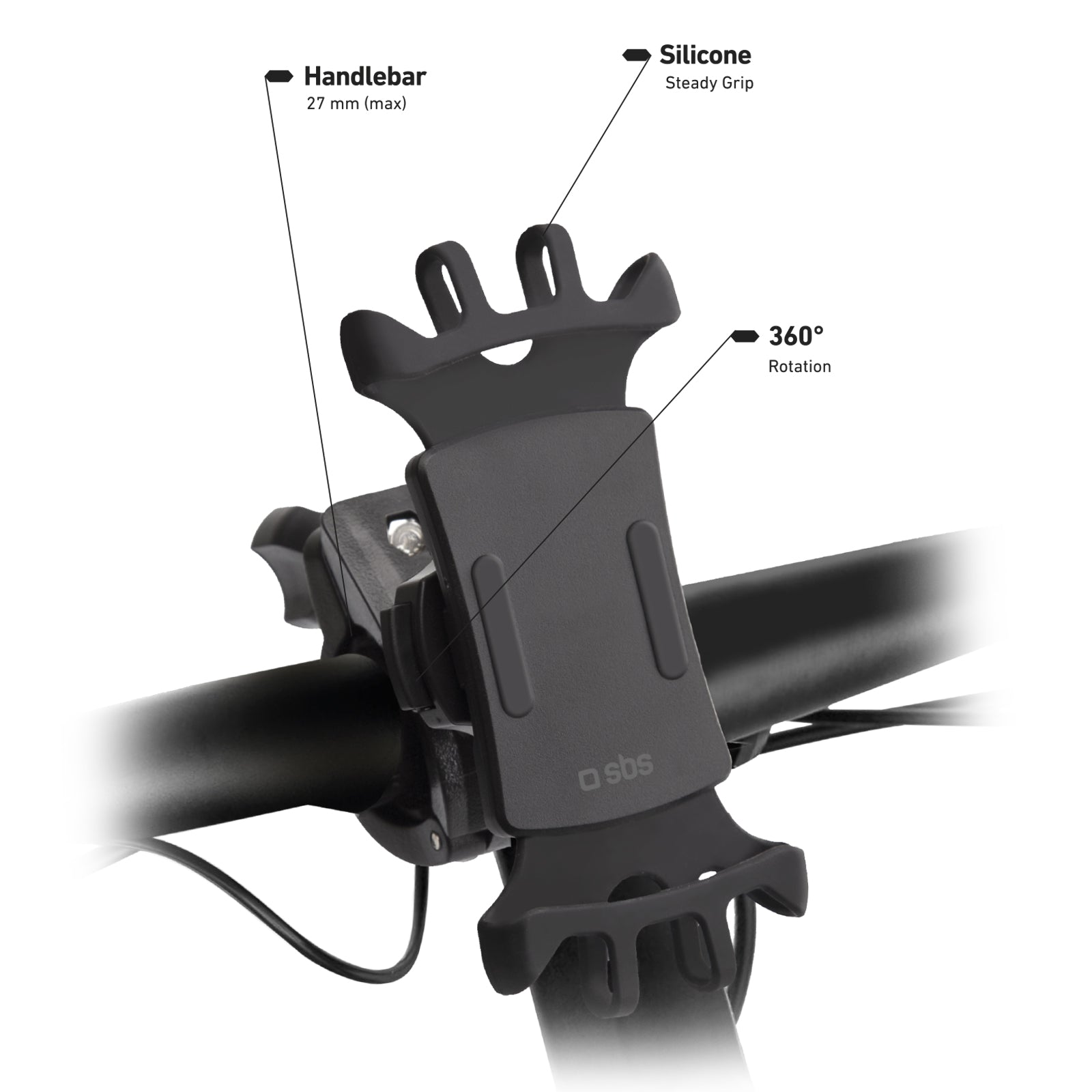 Porta cellulare fino a 6,5 pollici per monopattino e bici ruotabile a 360°