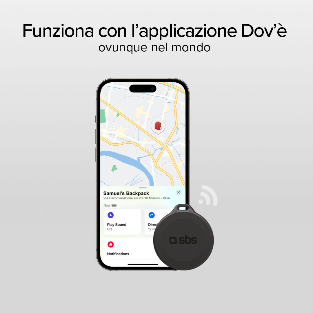 Localizzatore di oggetti water resistant compatibile con Apple Find My