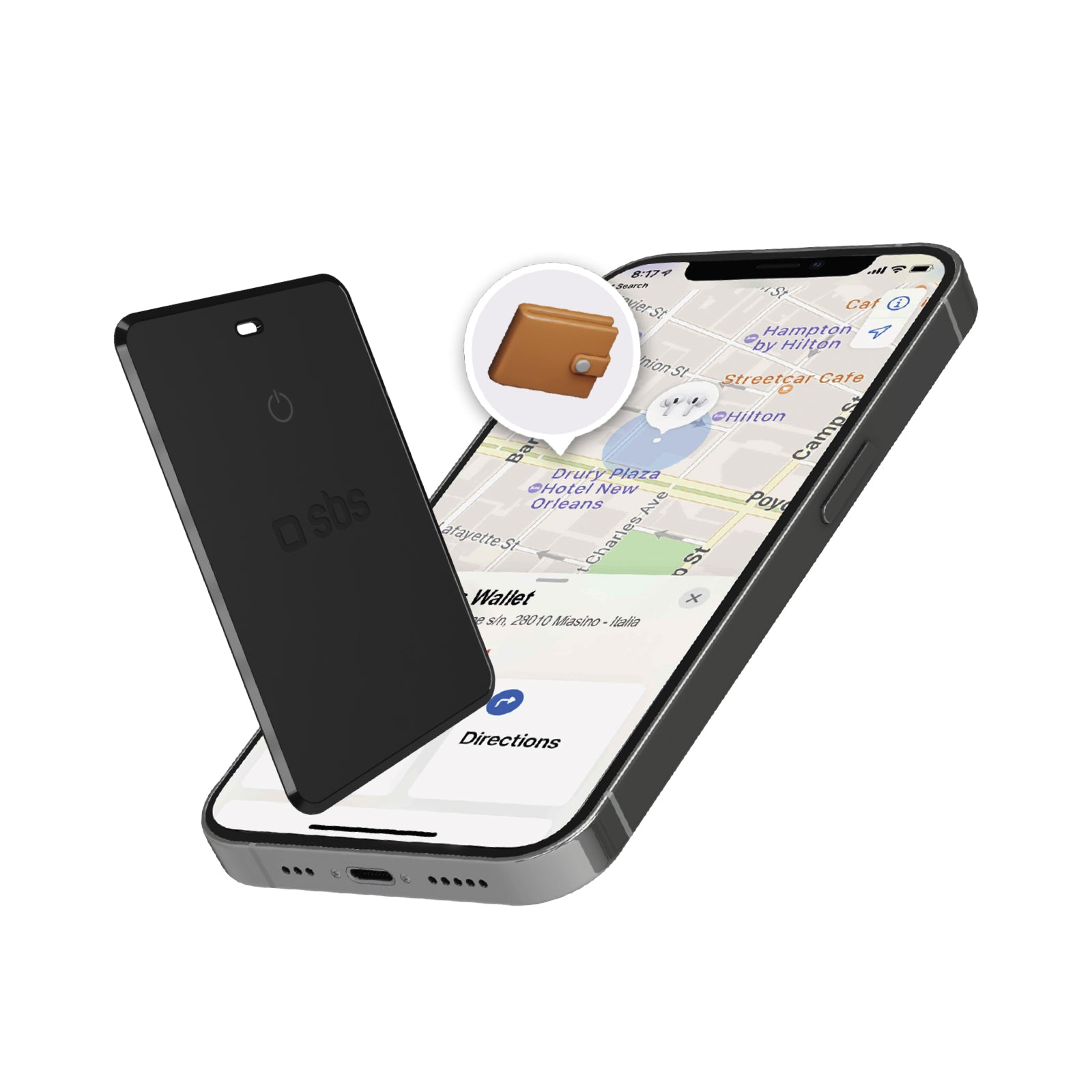 Localizzatore ultra slim compatibile con Apple Find My e Google Find Hub