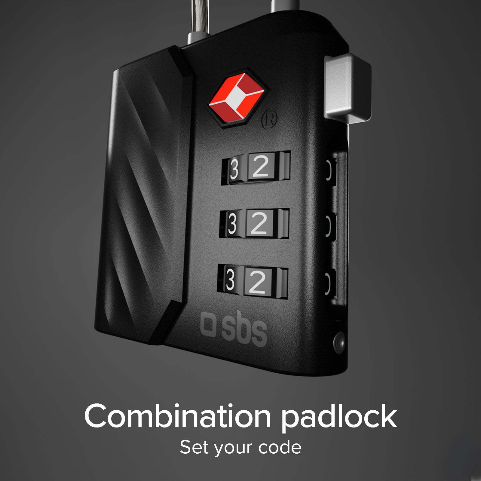 TSA lock with integrated locator for suitcases and bags compatible with Apple Find My