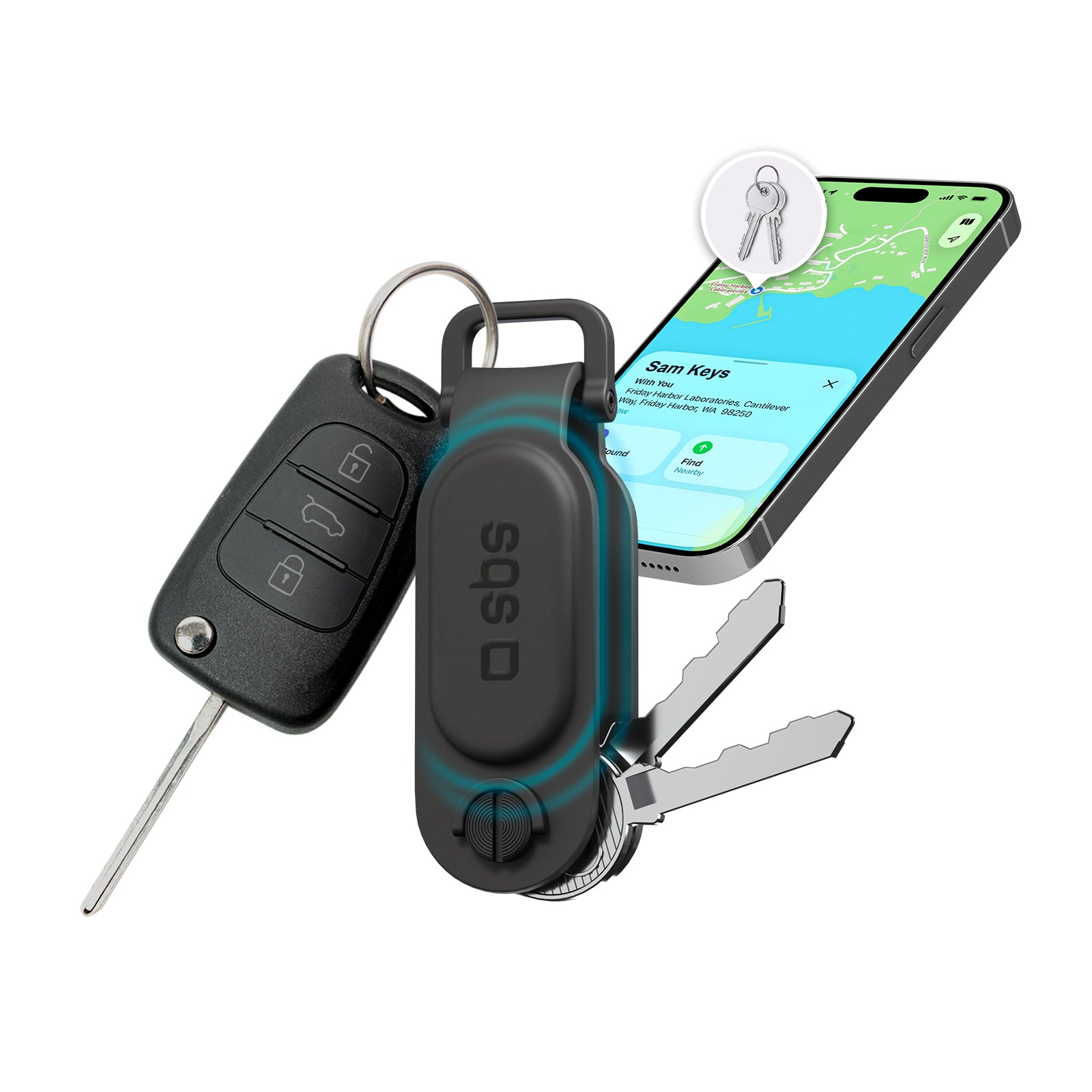 Portachiavi Track My Key compatibile Apple Find My e Google Find Hub